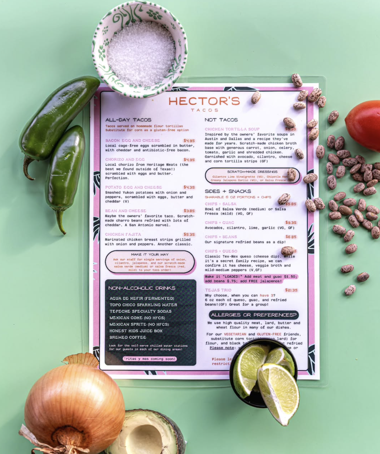 Hector's Tacos Menu