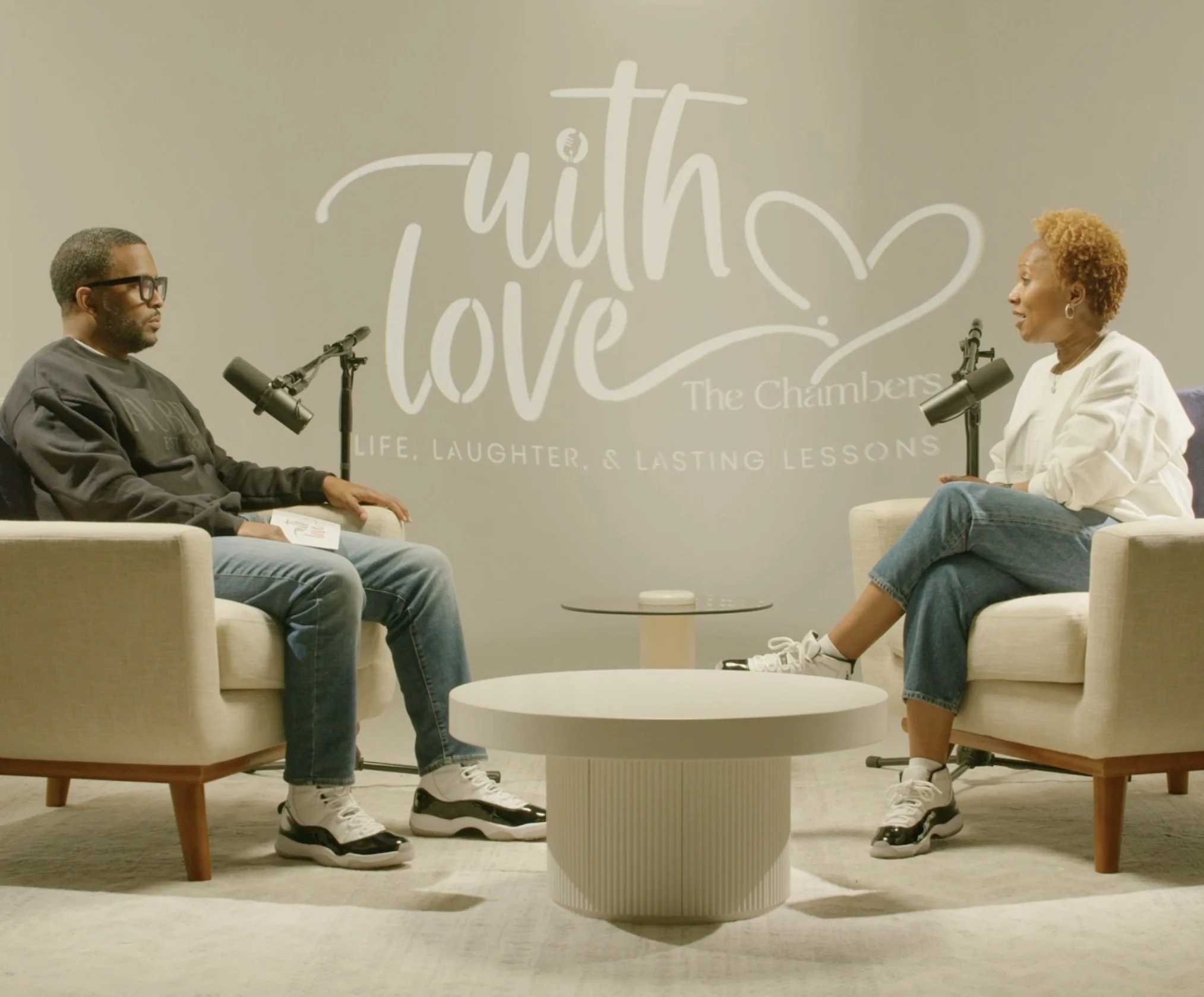 Rufus and Jamila Chambers on the their podcast With Love, The Chambers