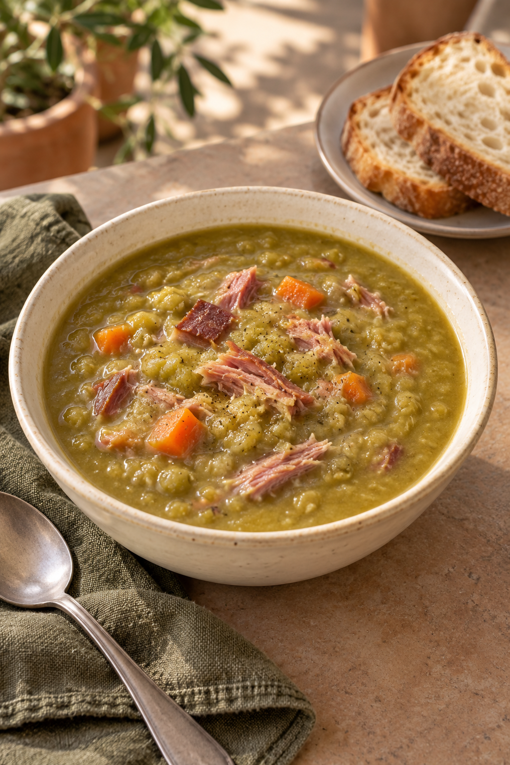 Split Pea Soup with Smoked Ham Hocks