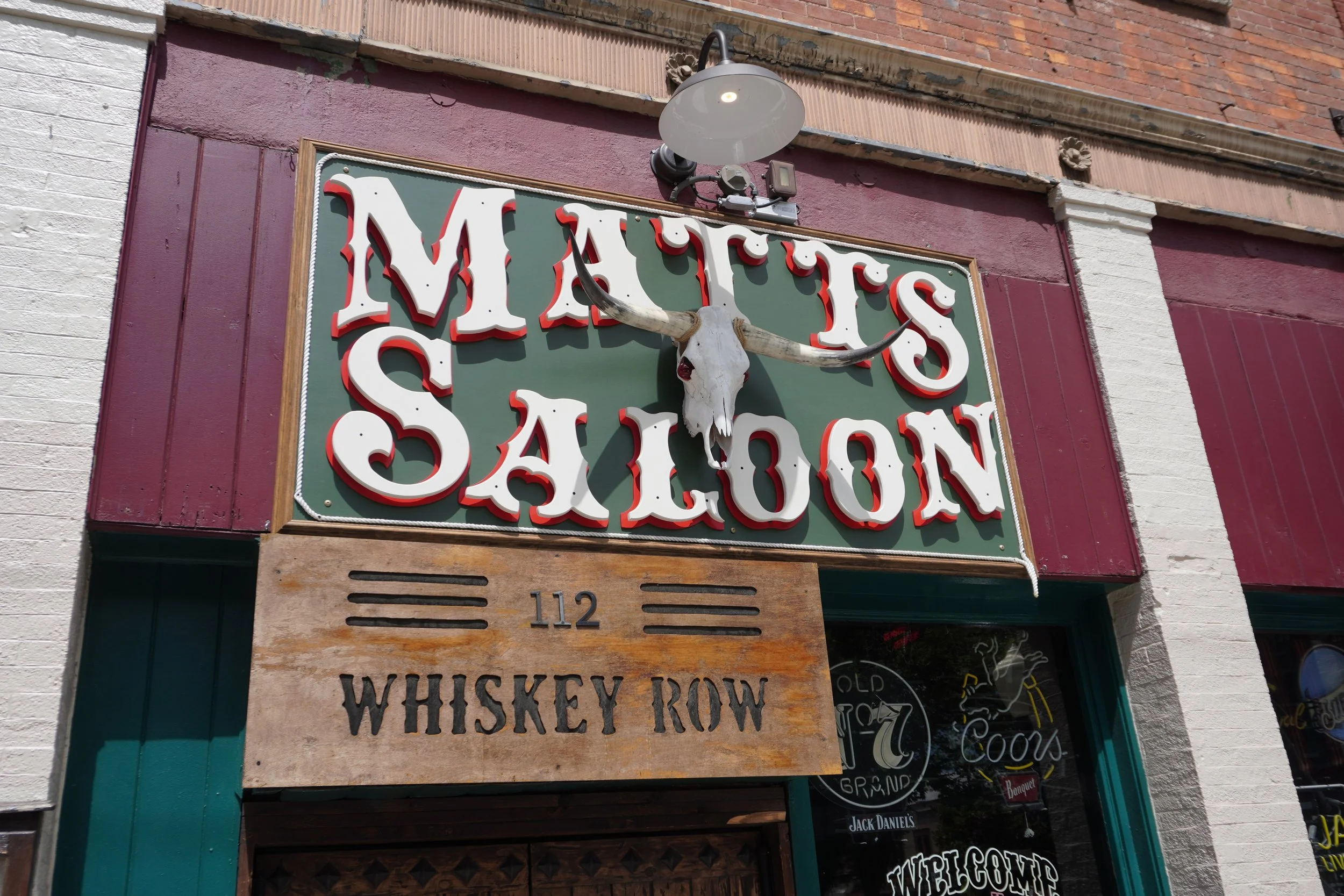 Whiskey Row saloon sign in downtown Prescott, Arizona