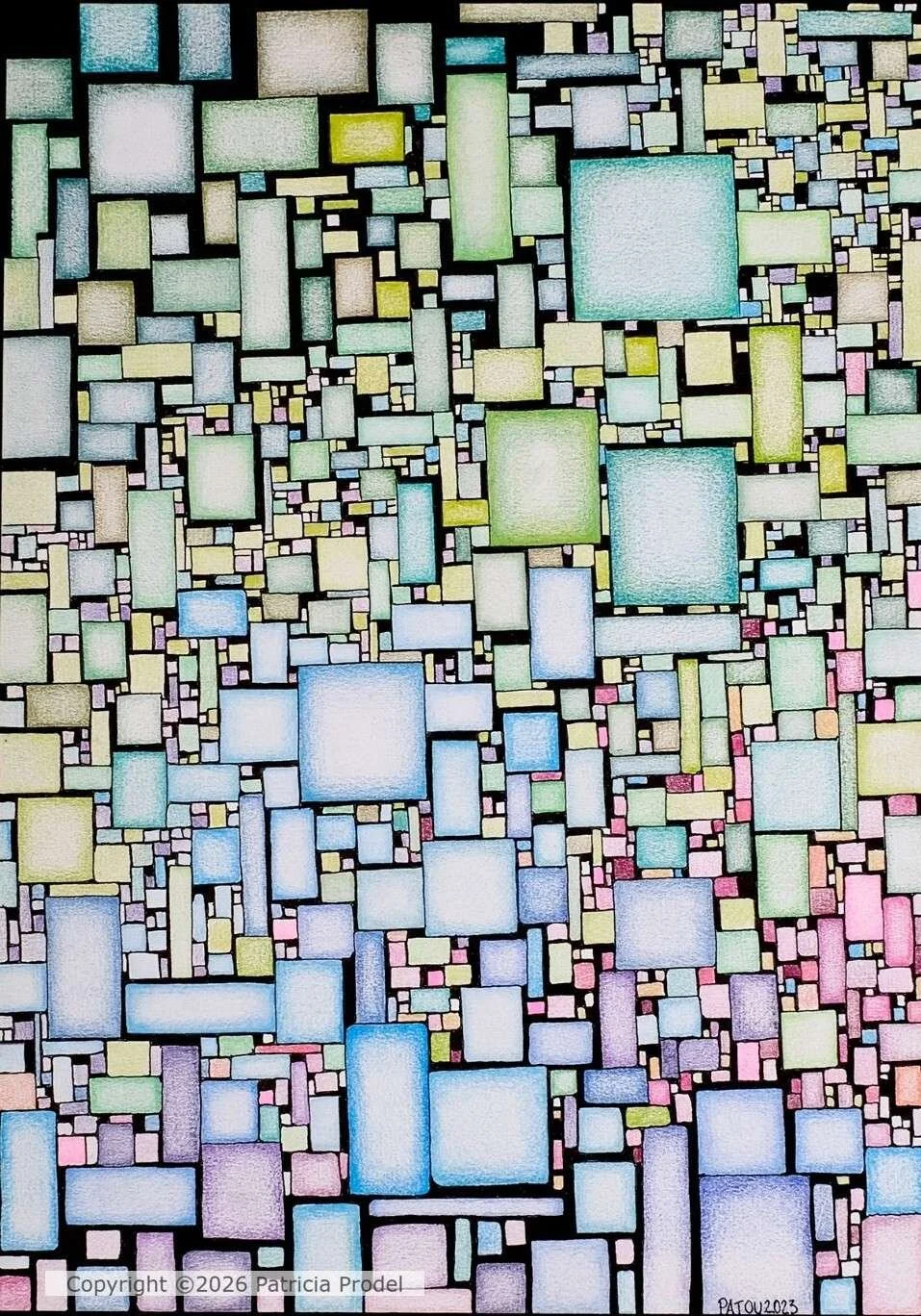Algorithme en couleur 29,8x21 cm cadre 30x40 - 290€ -