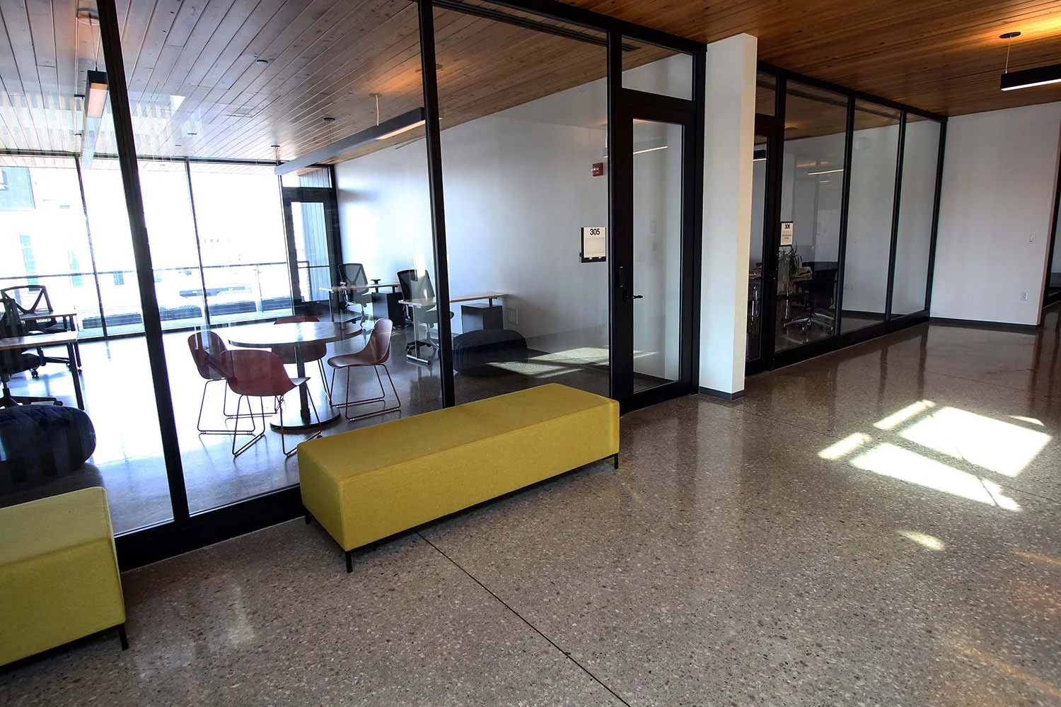 Looking into one of the Corrigan Suites