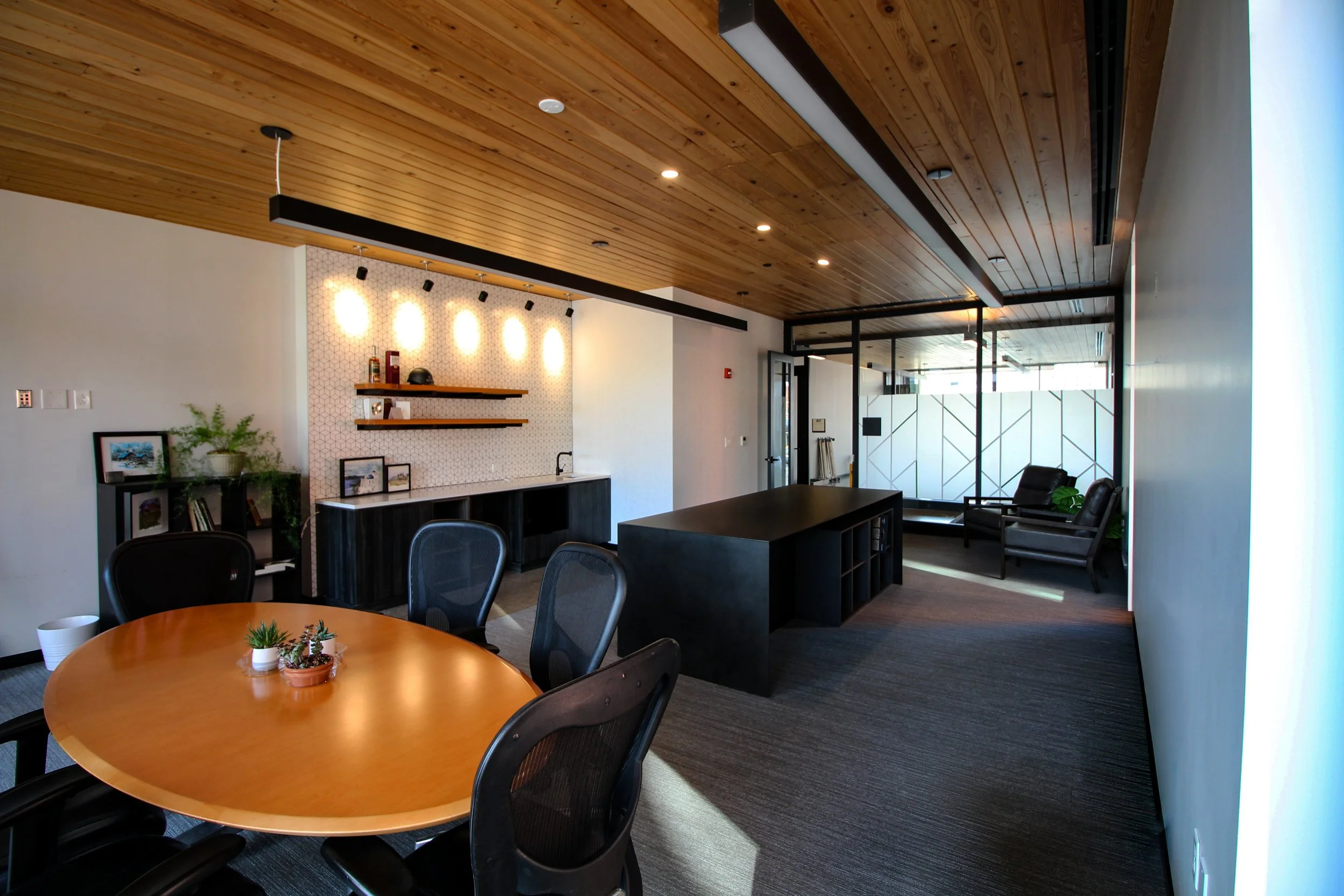 Corrigan Suites with office furniture. Example of what can be done with the space.
