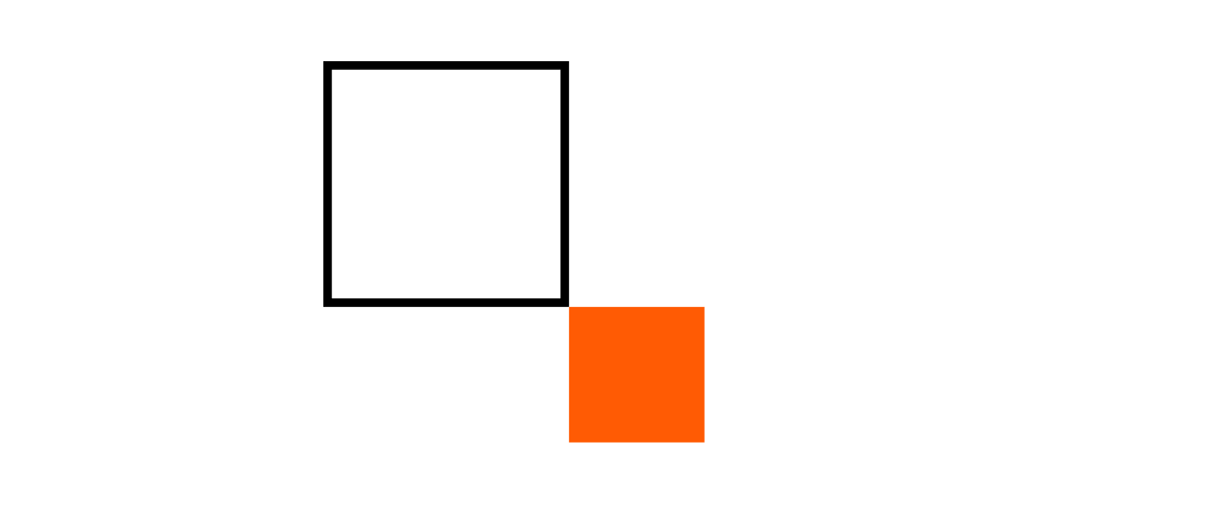 Simple diagram of a chemical molecule with multiple black circles connected with lines and an orange square