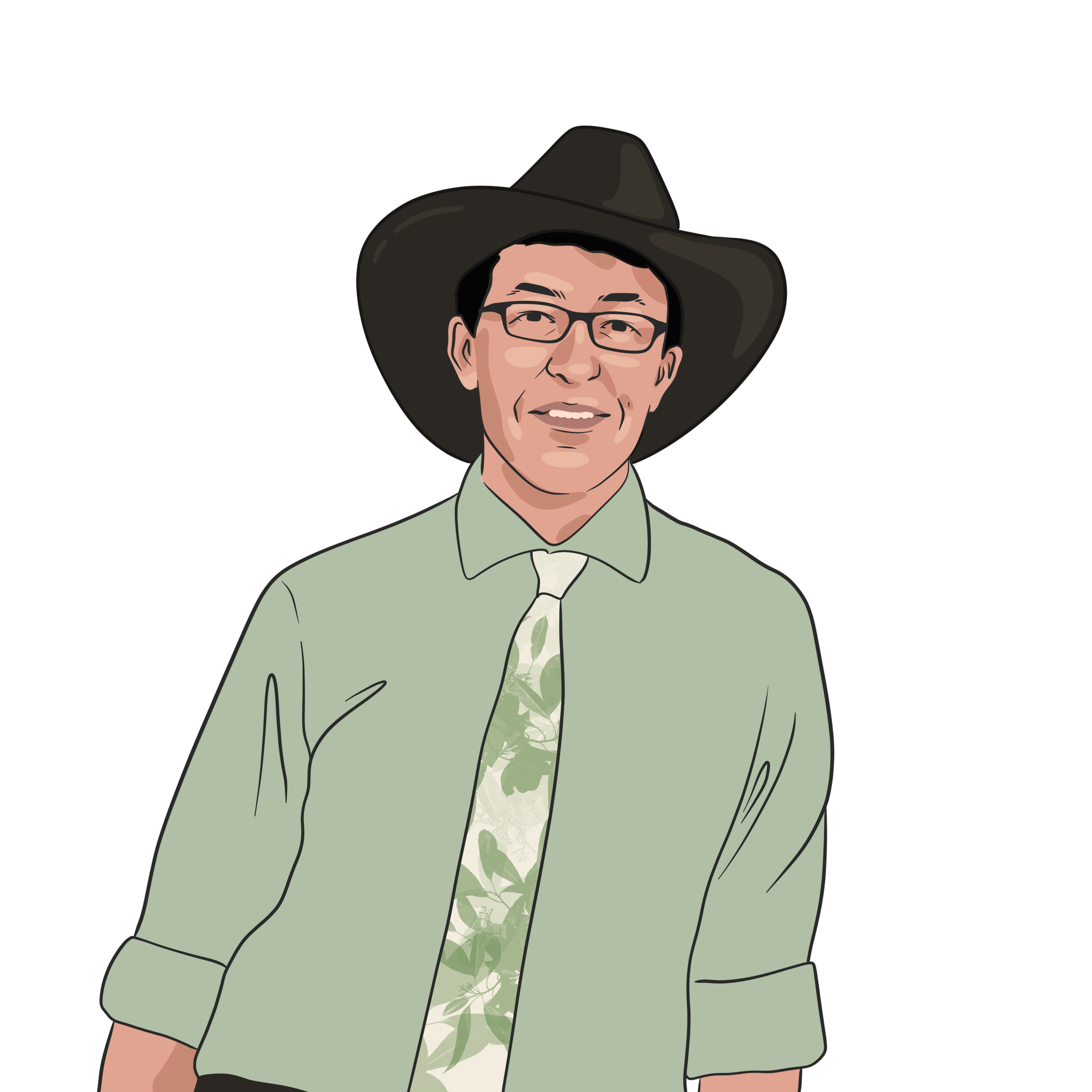 A digital cartoon portrait of Indra.