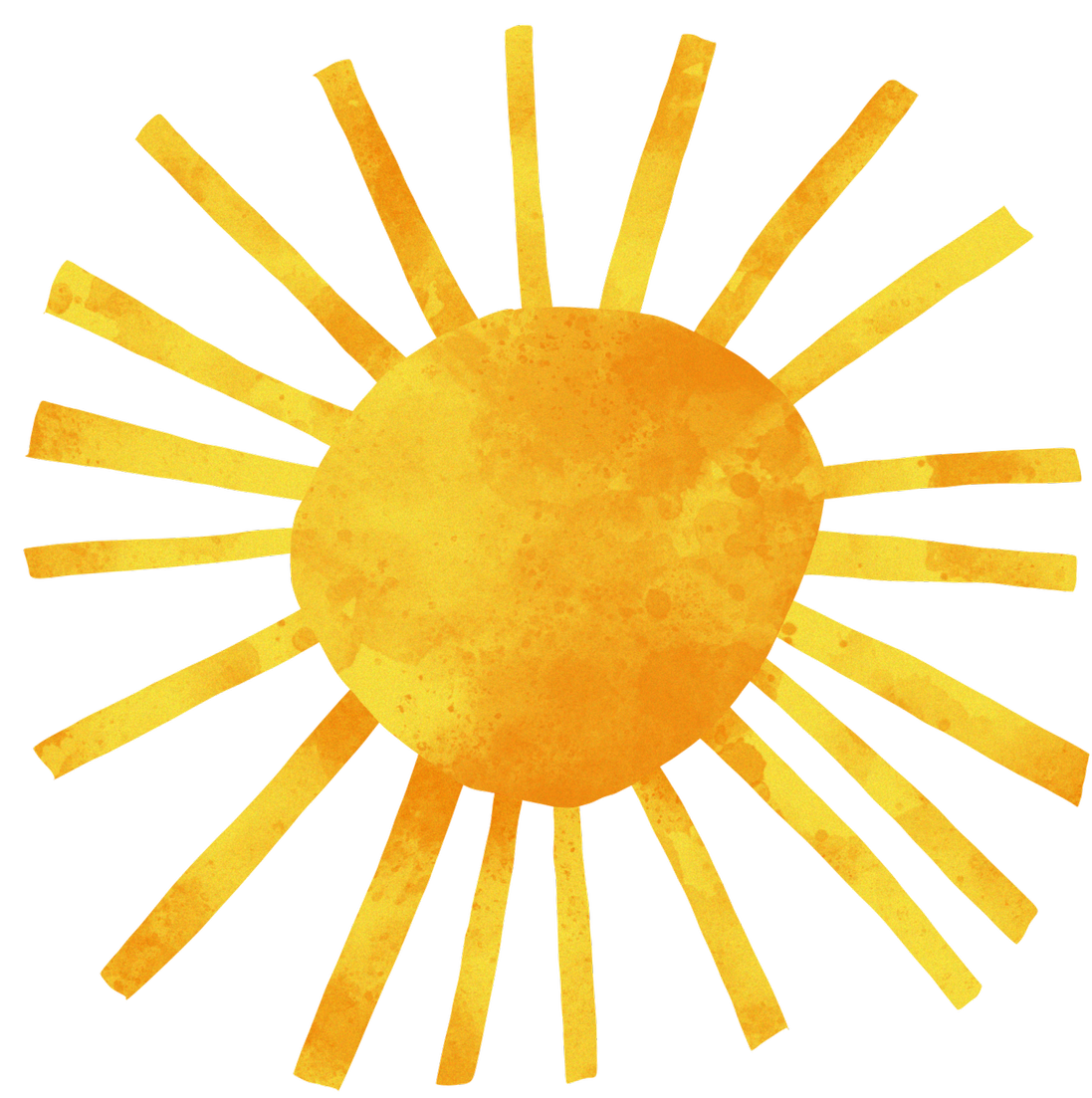 Illustration of a yellow sun with radial rays