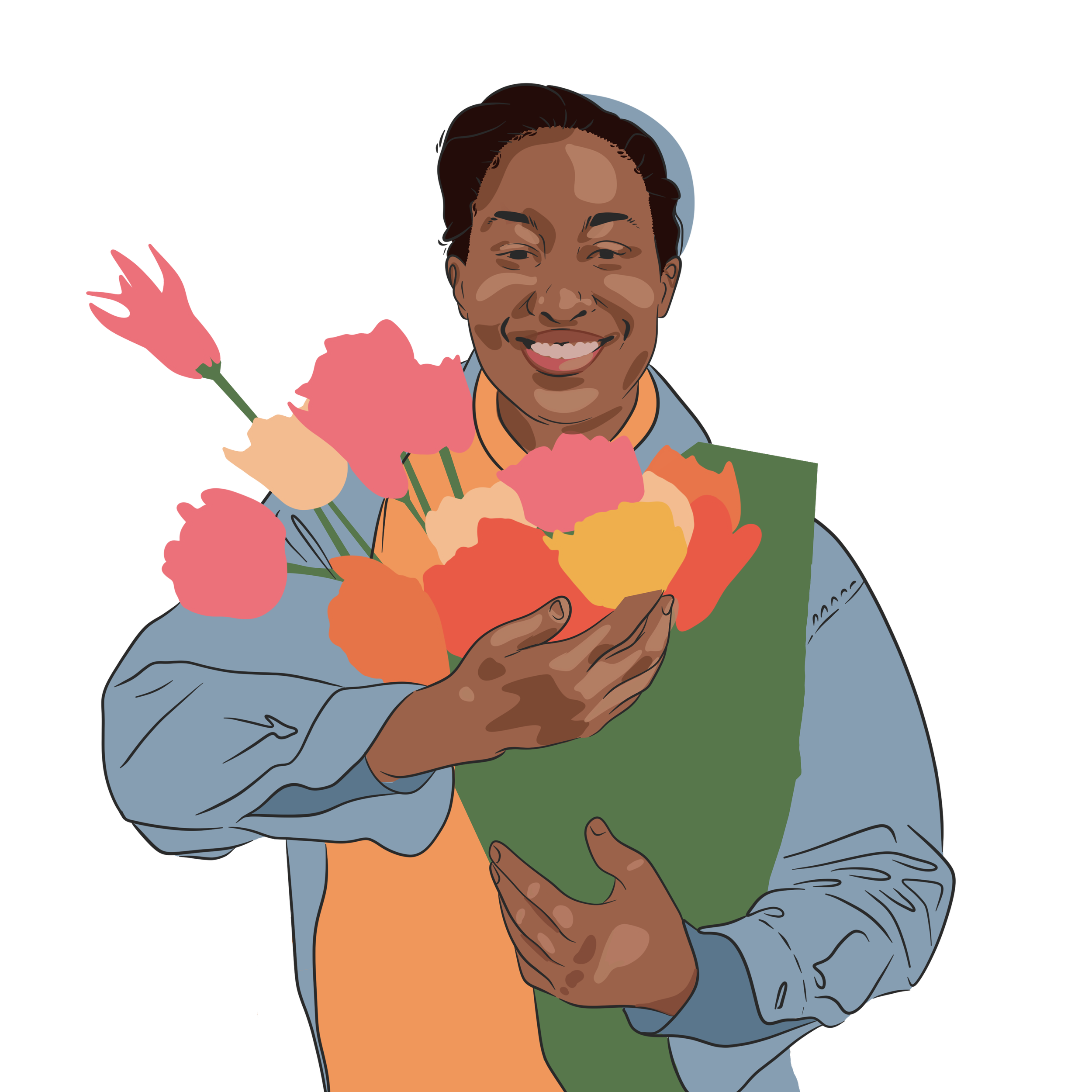 A digital cartoon portrait of Tamara.