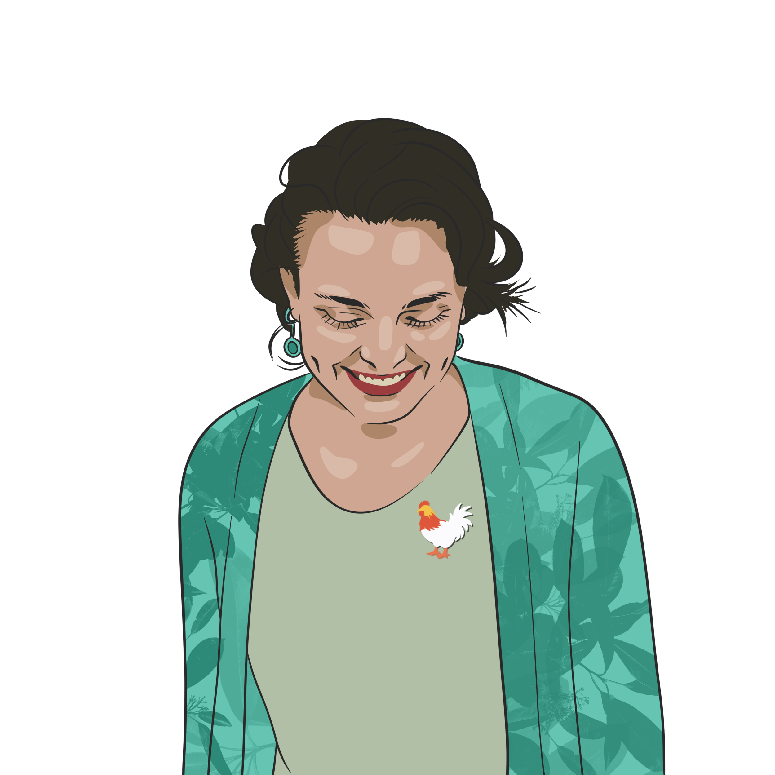 A digital cartoon portrait of Whitney.