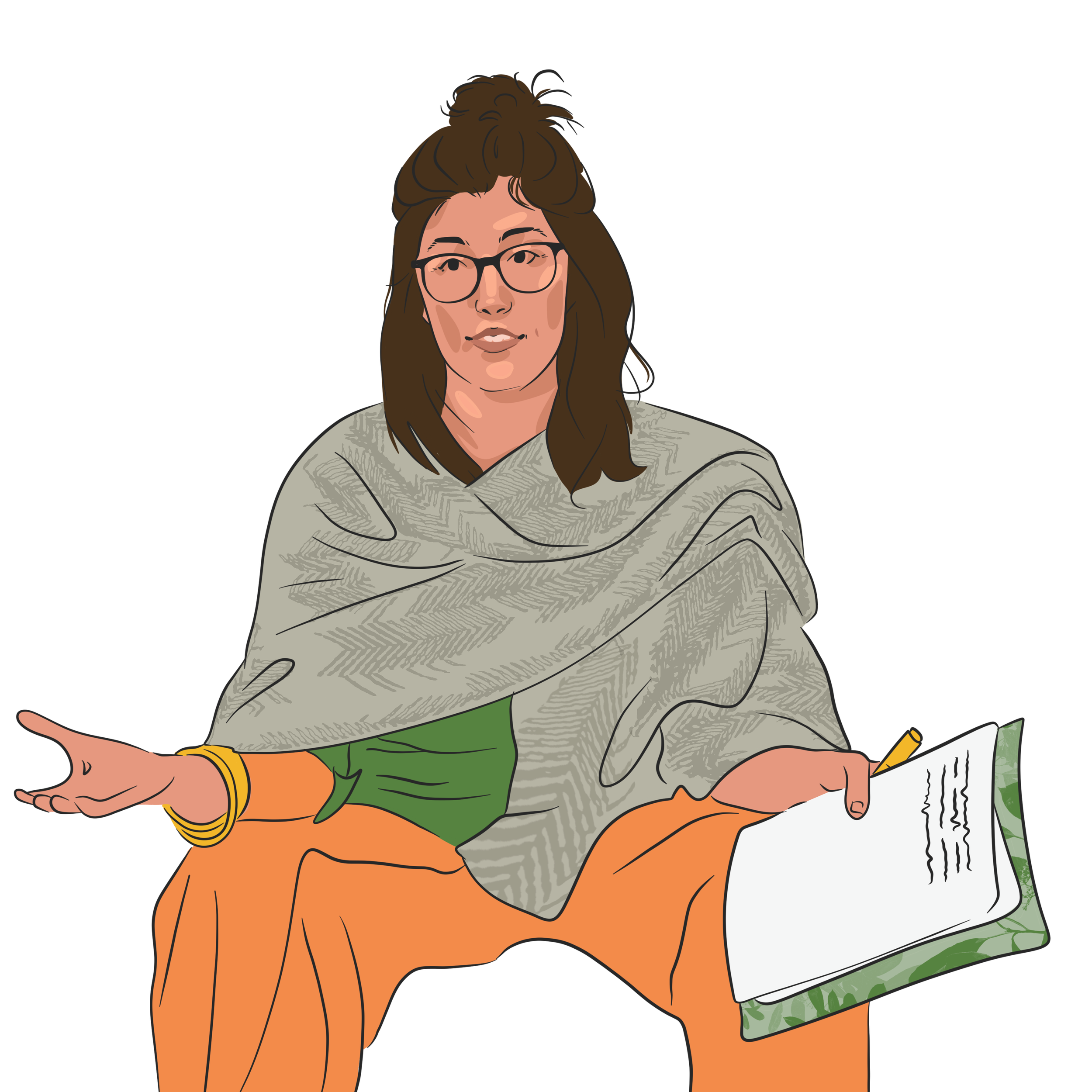 A digital cartoon portrait of Anna.
