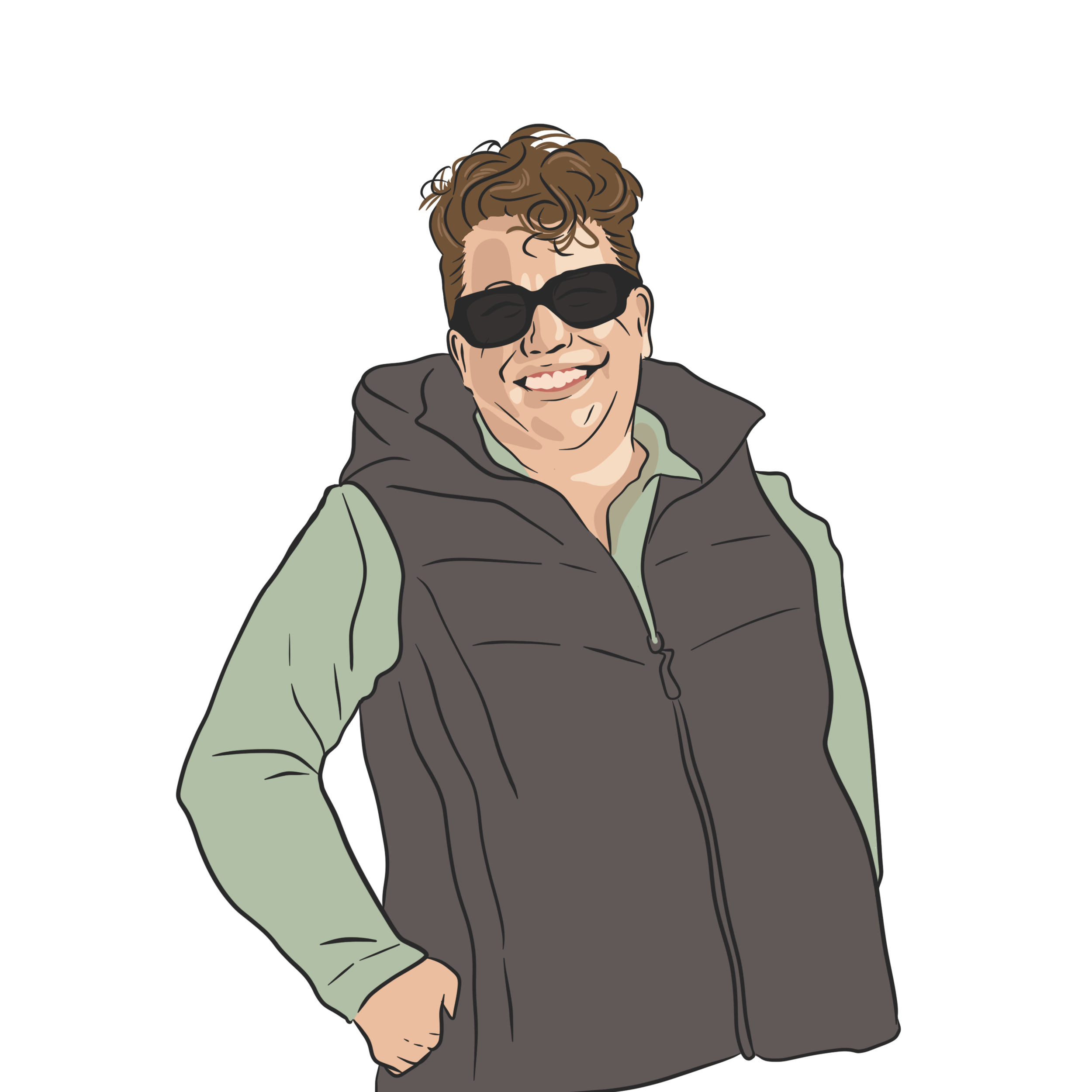 A digital cartoon portrait of Heather T.