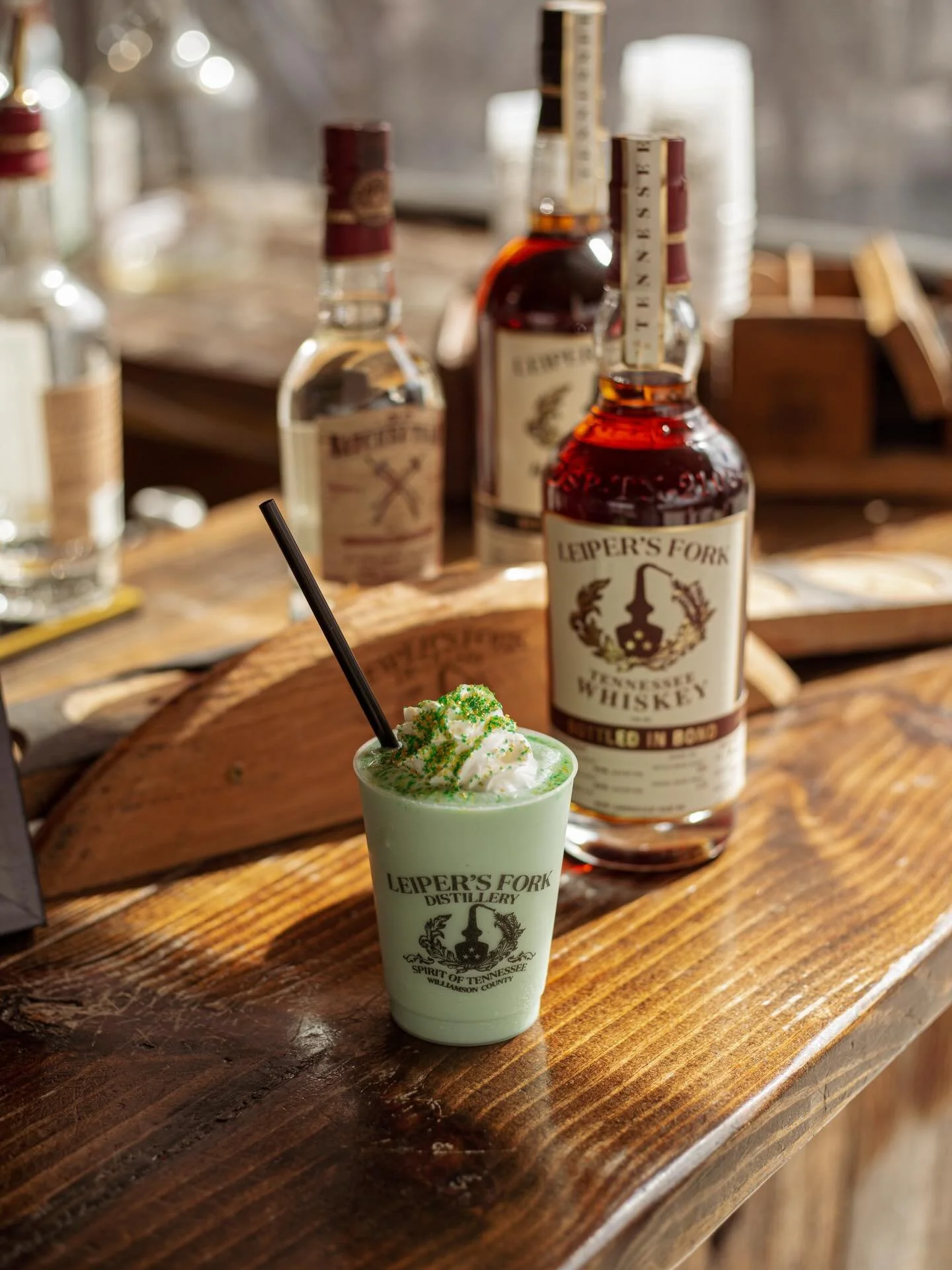We&rsquo;re goin green yall! 
Come enjoy our whiskey cream paddy whacker
And some Lucky shots with the Lads and lasses
 this week! 🍀
Cheers!

#VisitFranklin #VisitLeipersFork #LFDistillery 
#stpatricksday🍀