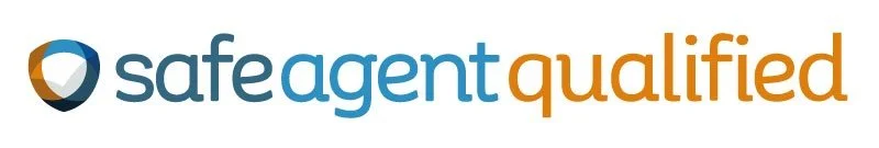 Safe Agent Qualified logo with a shield icon and text in blue and orange.