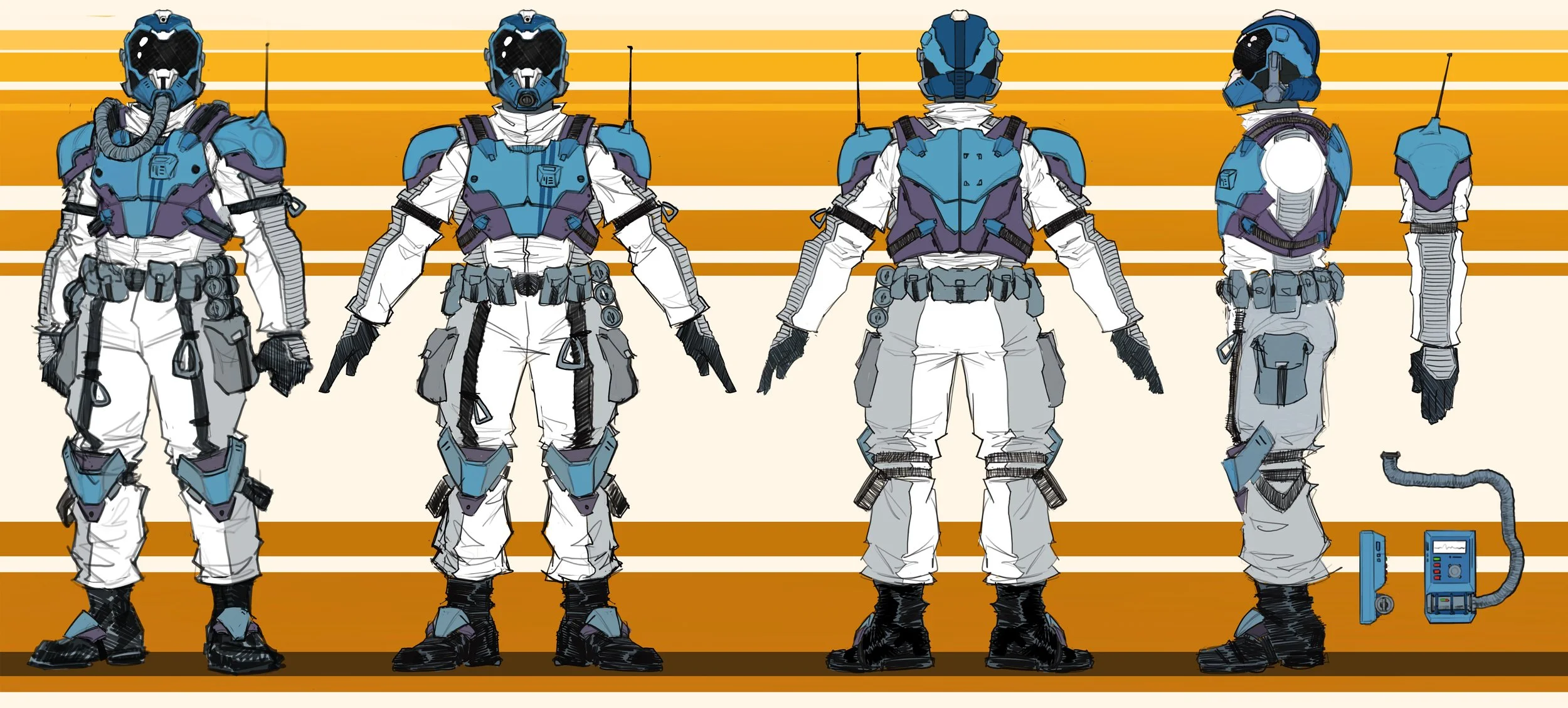 Sci-Fi Character Turnaround Sheet