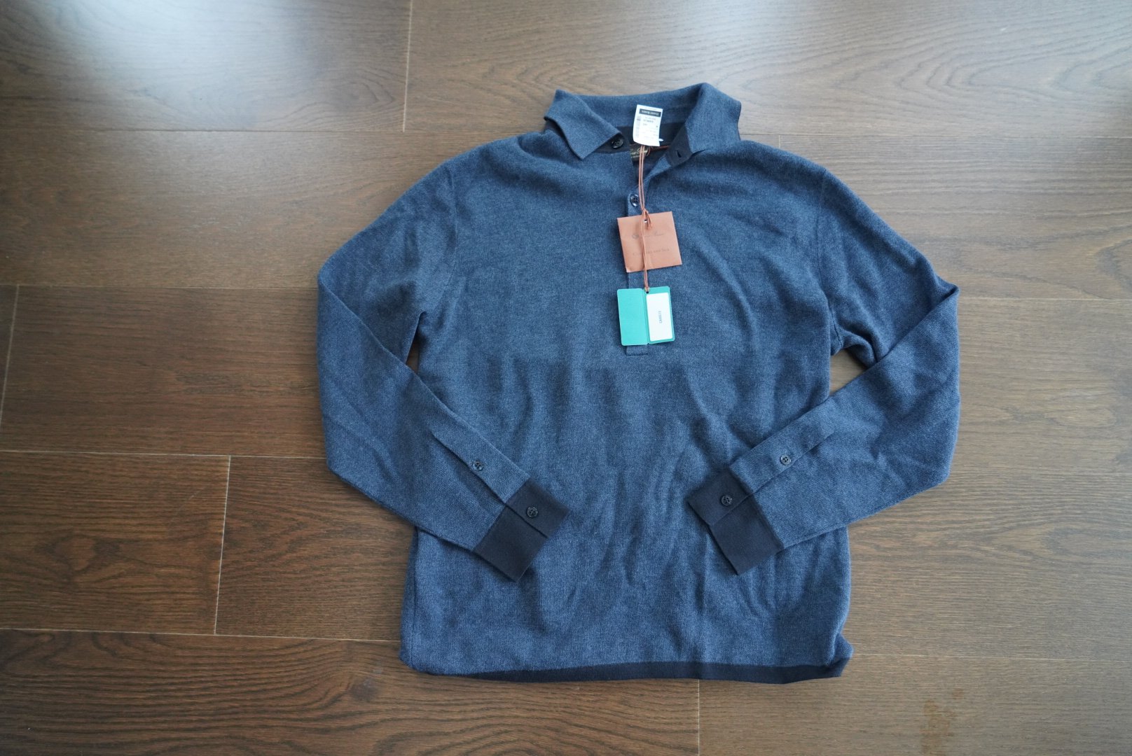 Loro Piana Polo Shirt in Navy Cashmere Silk Size 50 - Sold