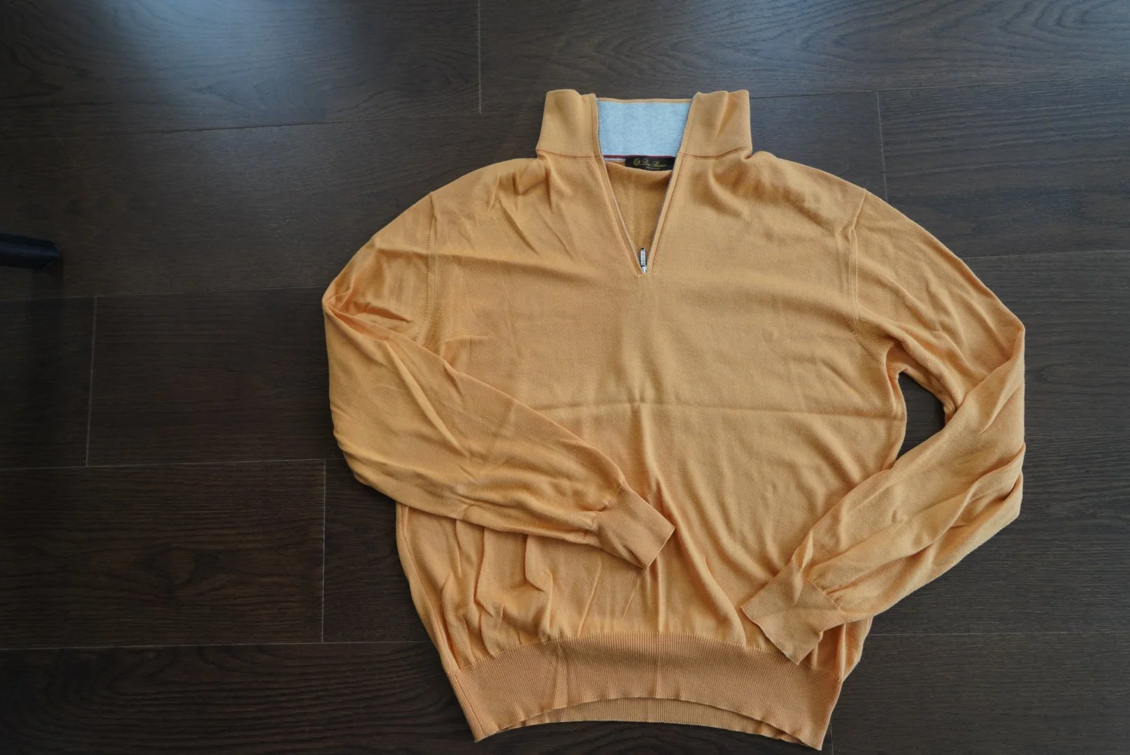 Loro Piana Cotton Quarter Zip in Burnt Orange Size S - Sold