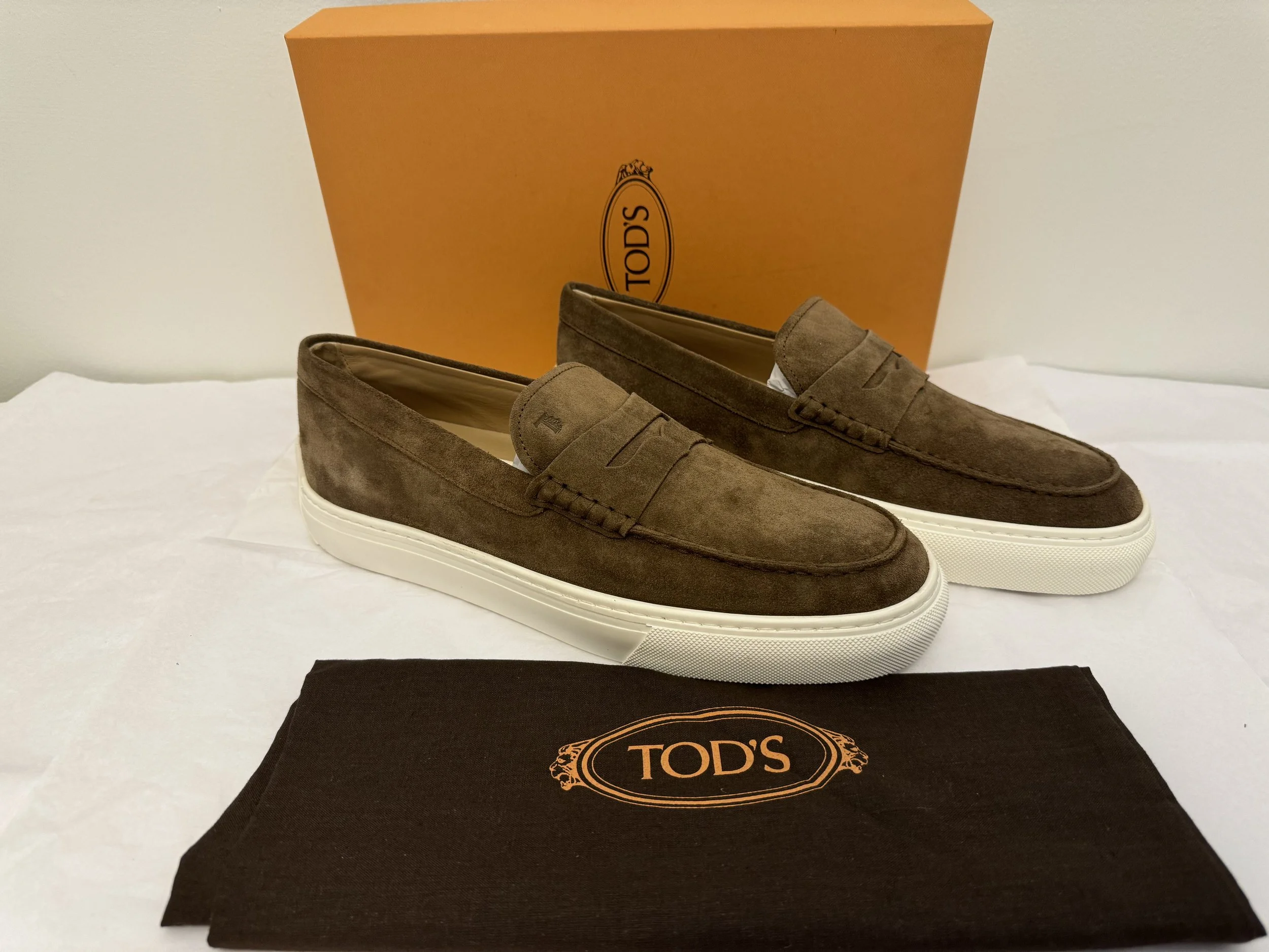 Tod's Brown Suede Loafers Size 43 - Sold