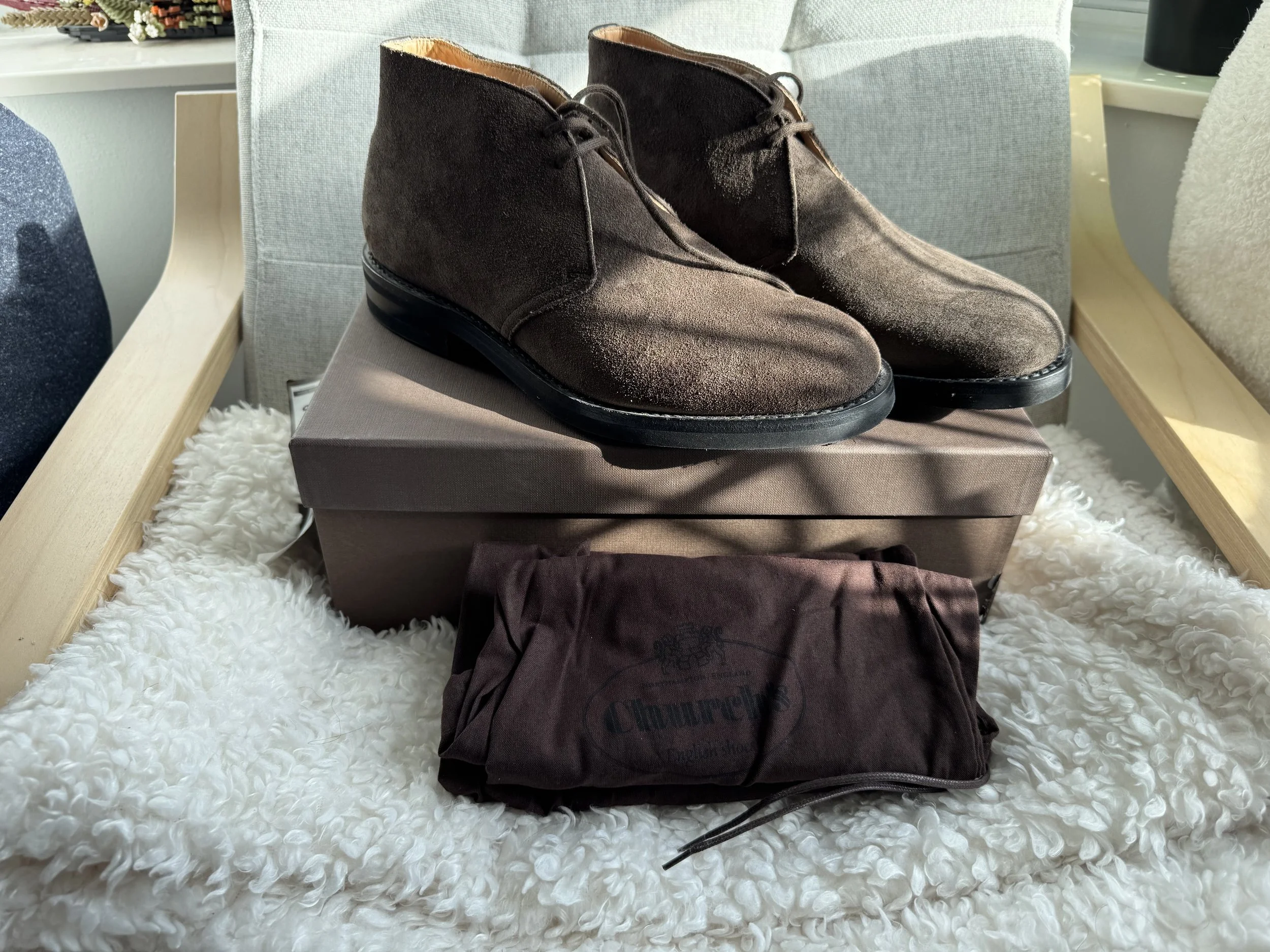 Church's Chocolate Brown Suede Desert Boots Size 43 - Sold