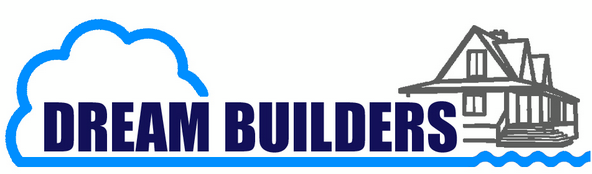 Logo of Dream Builders with a cloud outline and a house illustration