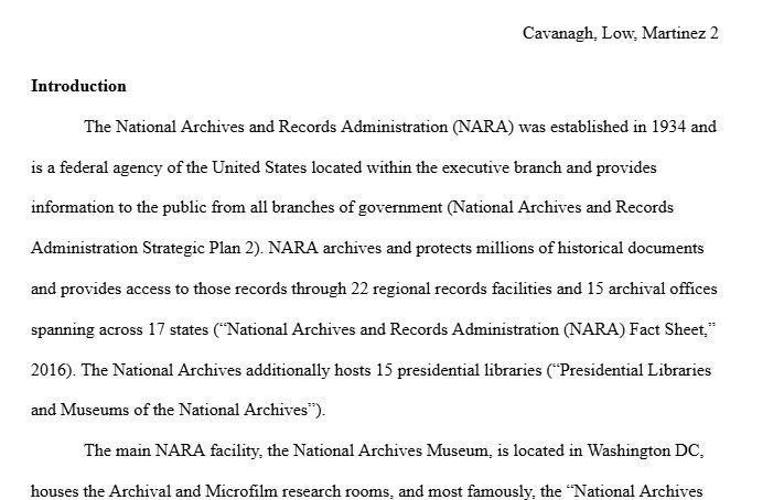 NARA Assignment Paper