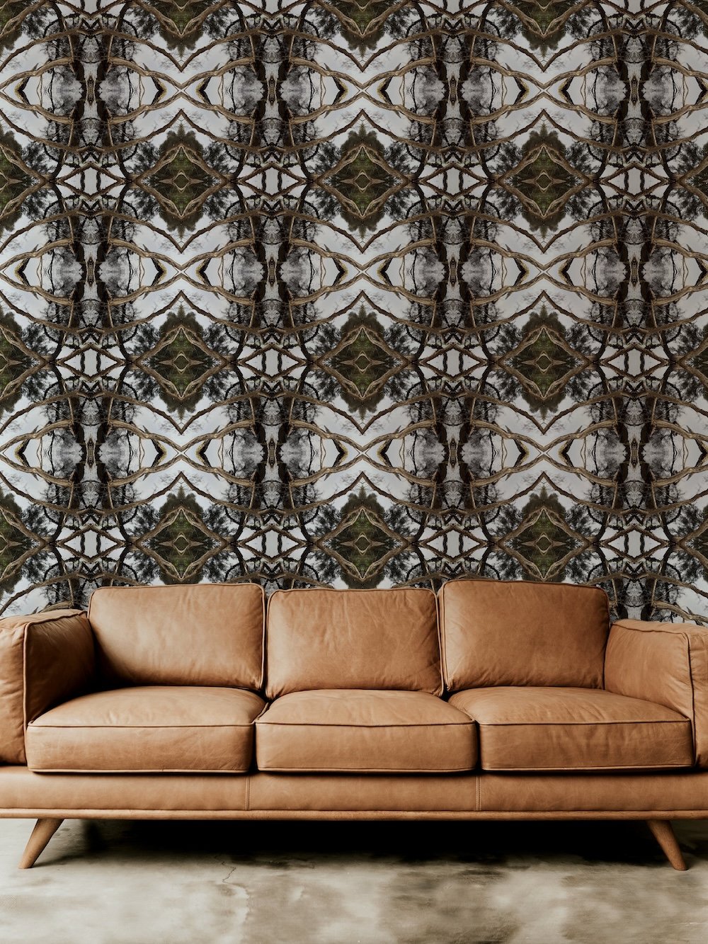 Mirrorwood Wallpaper by Artful Weave Tan Couch Mockup.jpg