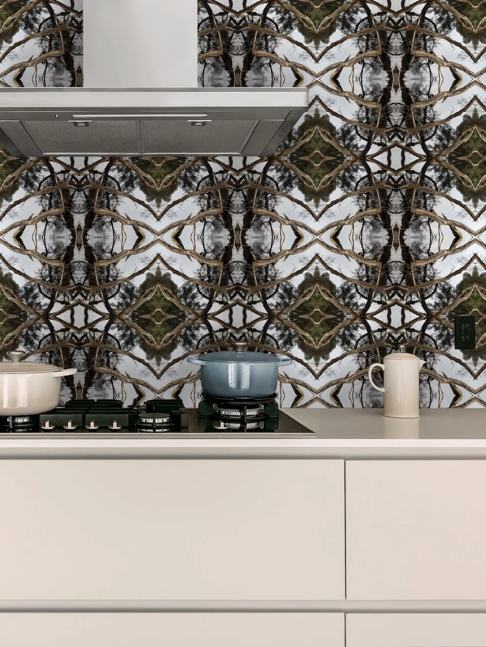Mirrorwood Wallpaper by Artful Weave Kitchen Splashback Mockup.jpg