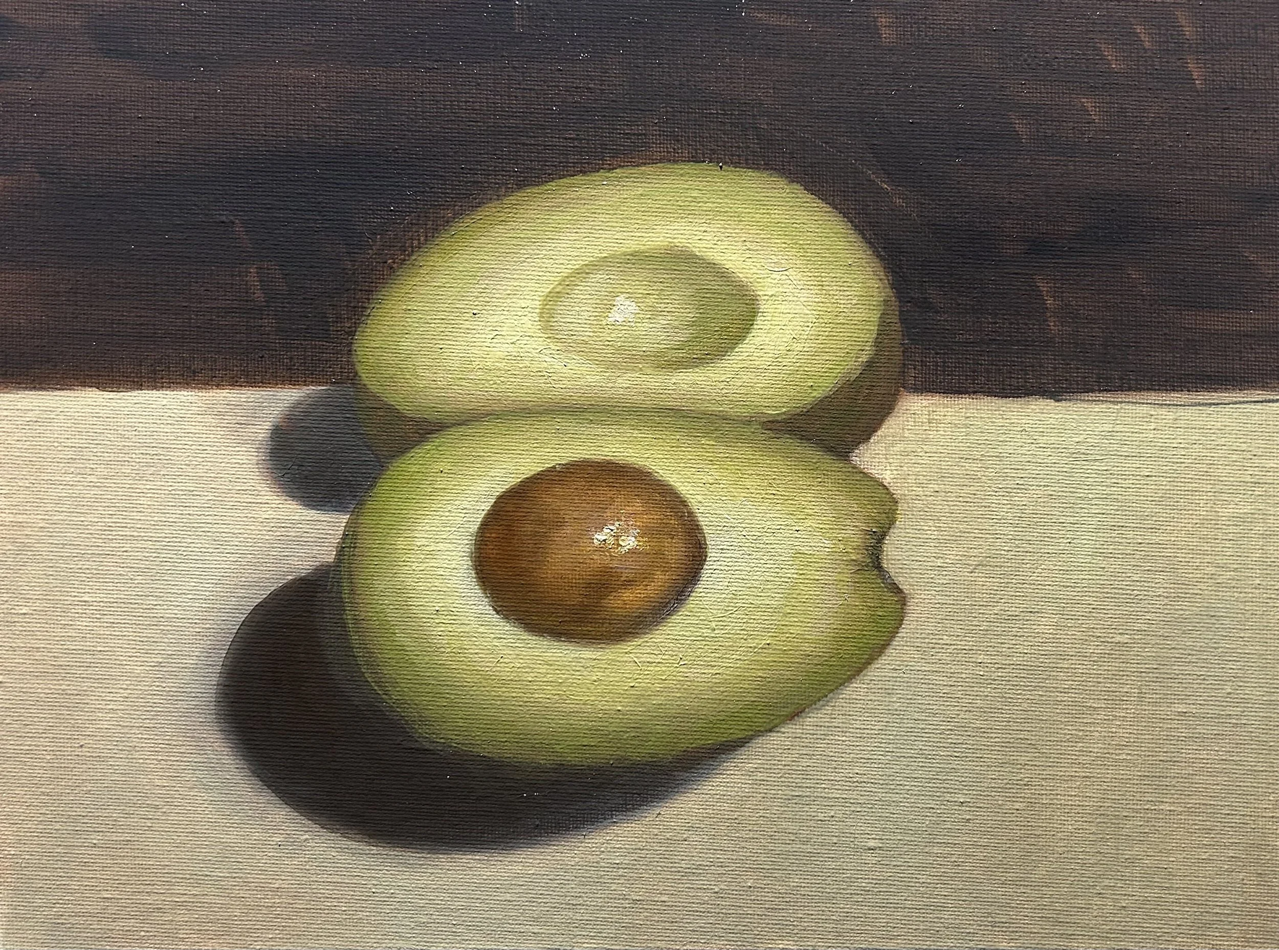 Coloured Still life Study of Avocado
Oil on Canvas