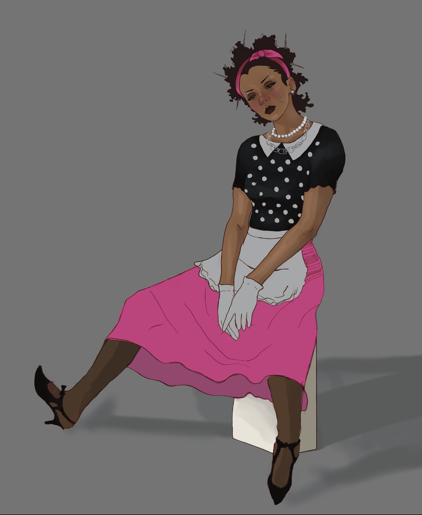Digital Character Design (Gothic 1950s Housewife) 
2026