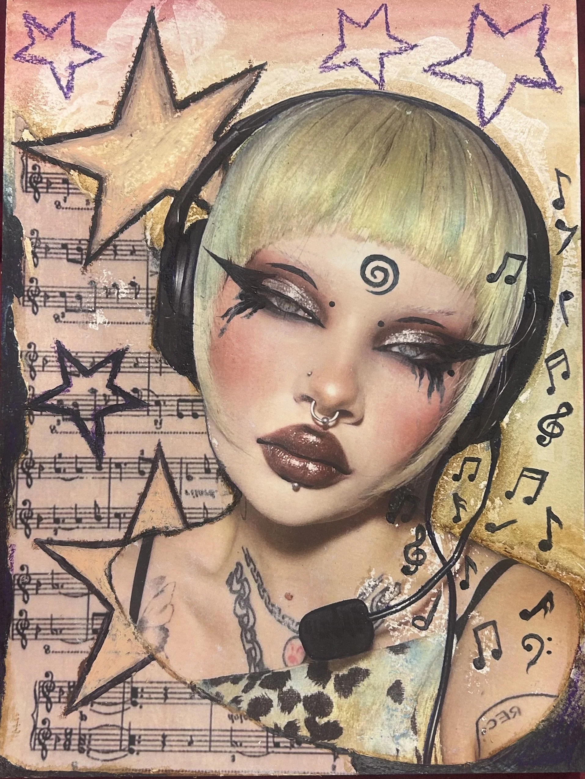 Mixed media Photo Transfer 
On Watercolor Paper
11x14 Inches
2024