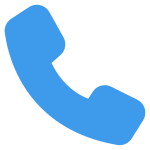 Blue telephone handset icon