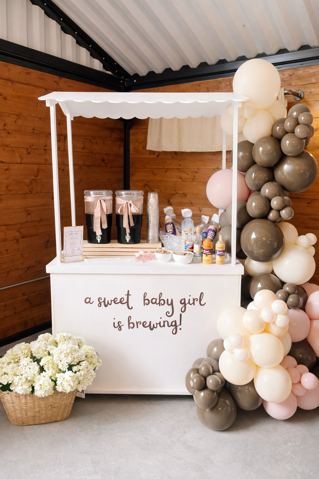 Baby shower refreshment cart setup.png