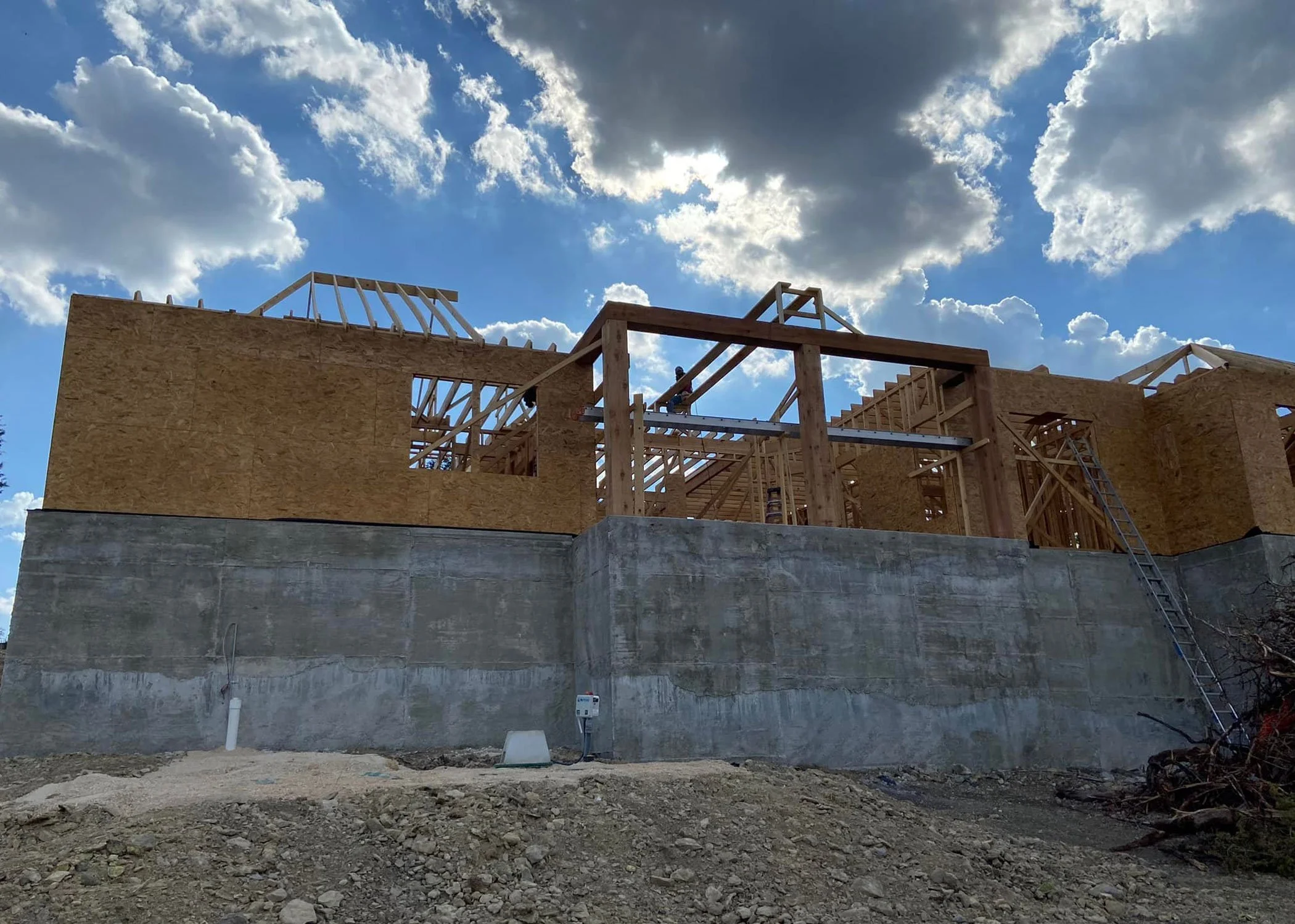 House under construction - Custom modern home built by Capricorn Concepts in the Texas Hill Country