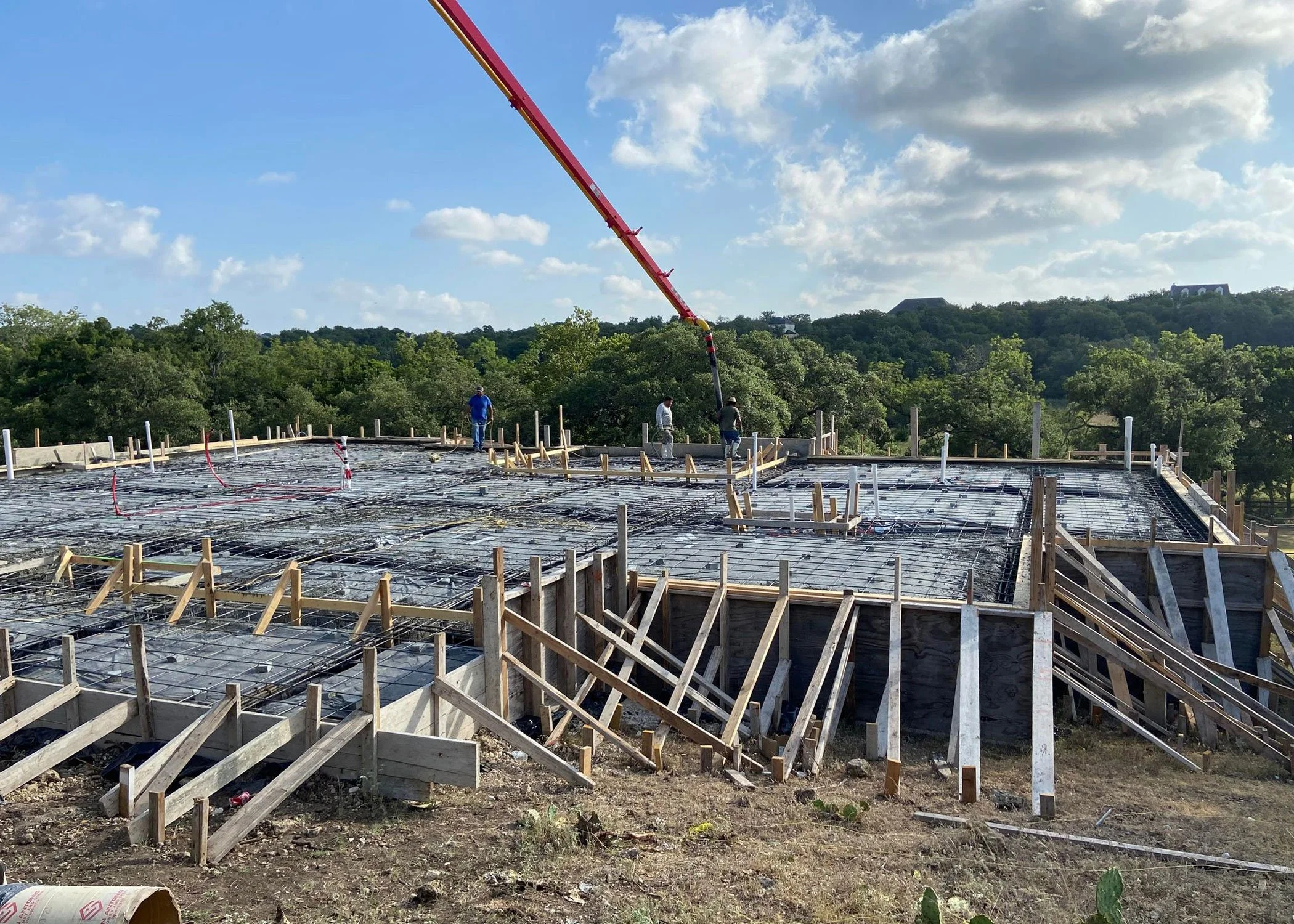 Custom modern home under construction built by Capricorn Concepts in the Texas Hill Country