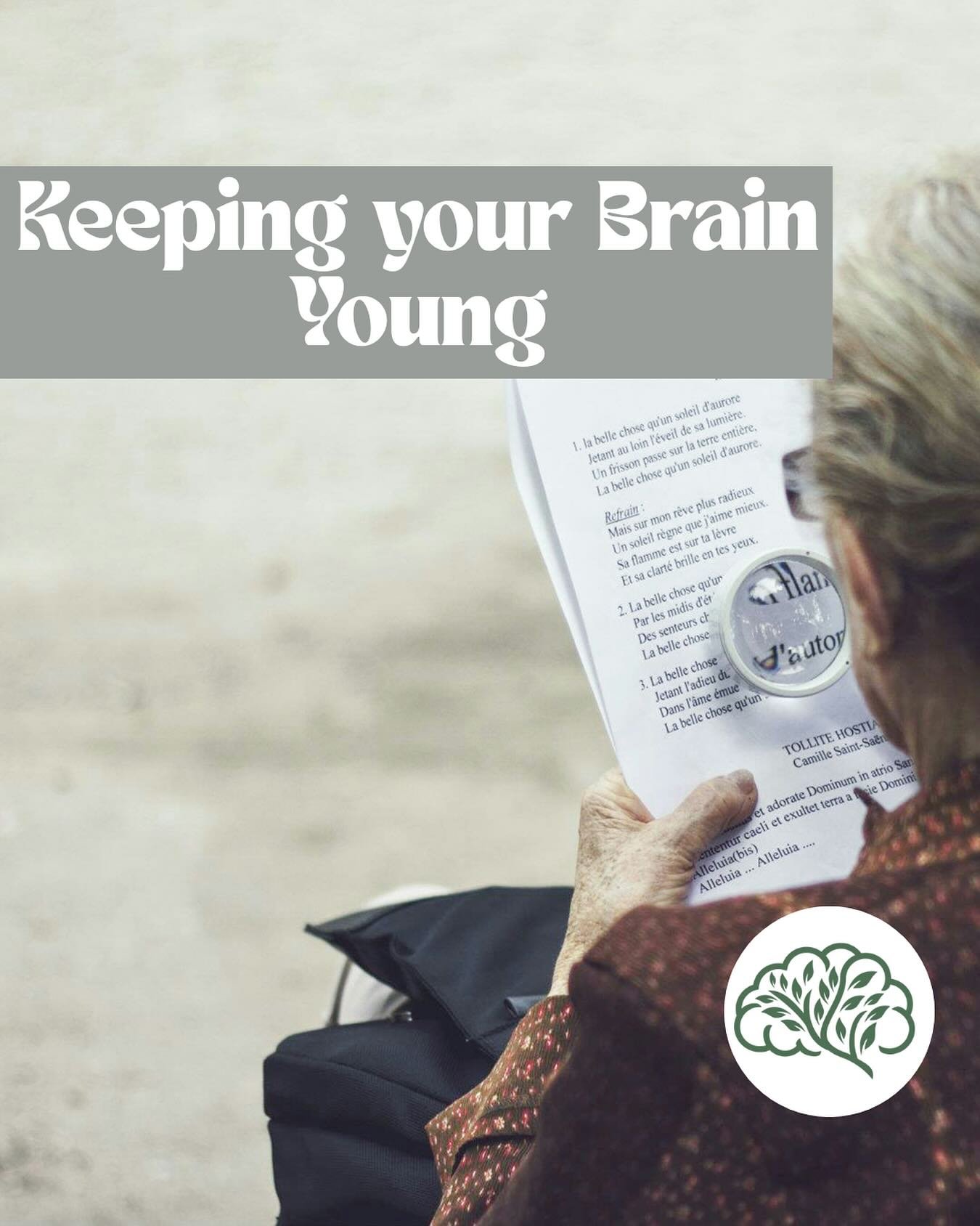 Read below to learn how to keep your brain young and maintain brain function as you age.

🚨Get mental stimulation - engage in mentally stimulating activities such as reading, word puzzles, and other hobbies that also require manual dexterity (such a