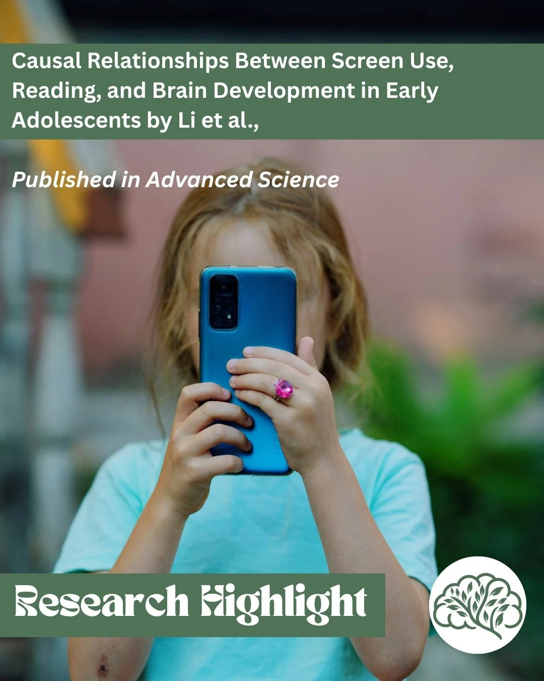 In this article by Li et al, the authors used the Adolescent Brain Cognitive Development (ABCD) dataset to explore the causal associations between screen use and reading habits on cognition, behavior, and brain structure in young adolescents.

Highli