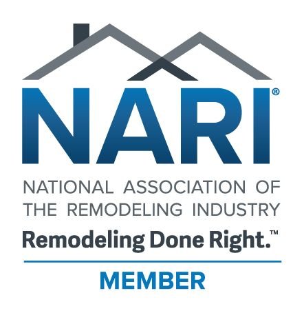 NARI logo with house rooftops and text indicating membership in the National Association of the Remodeling Industry