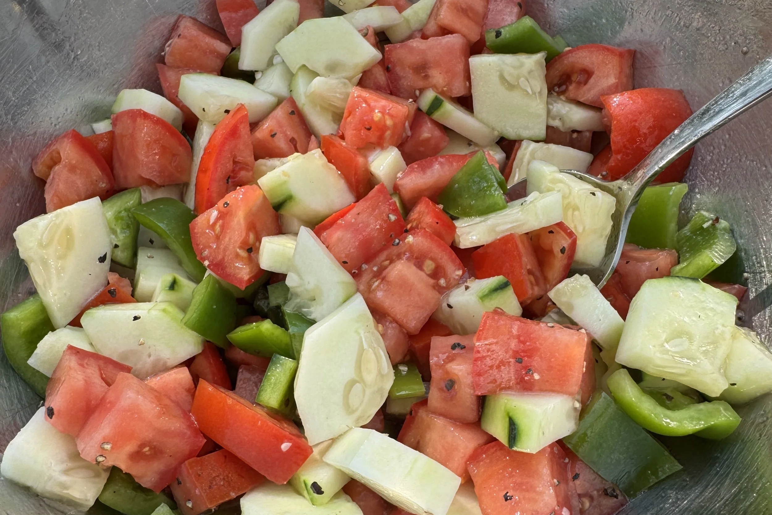 Tomato, Cucumber &amp; Bell Pepper Salad