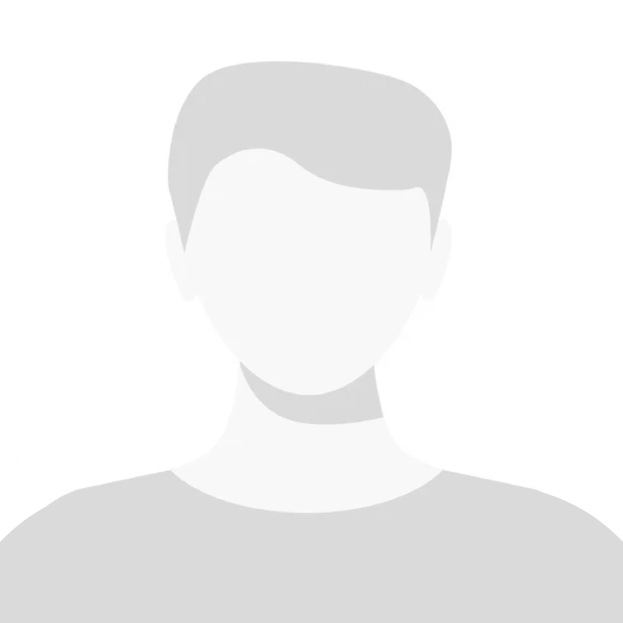 Silhouette of a person's head and shoulders in gray on a white background.