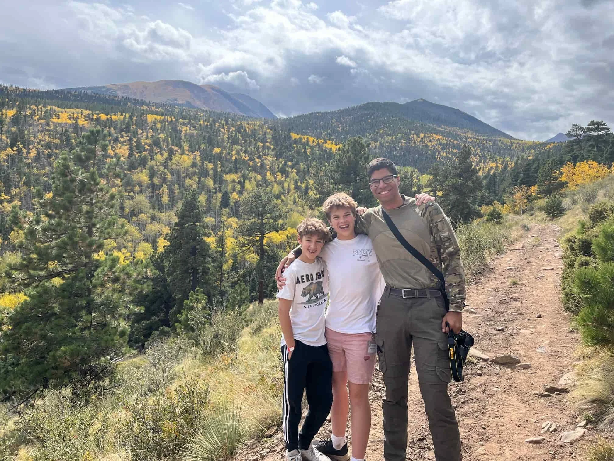 Youth group hiking in the Colorado mountains.
