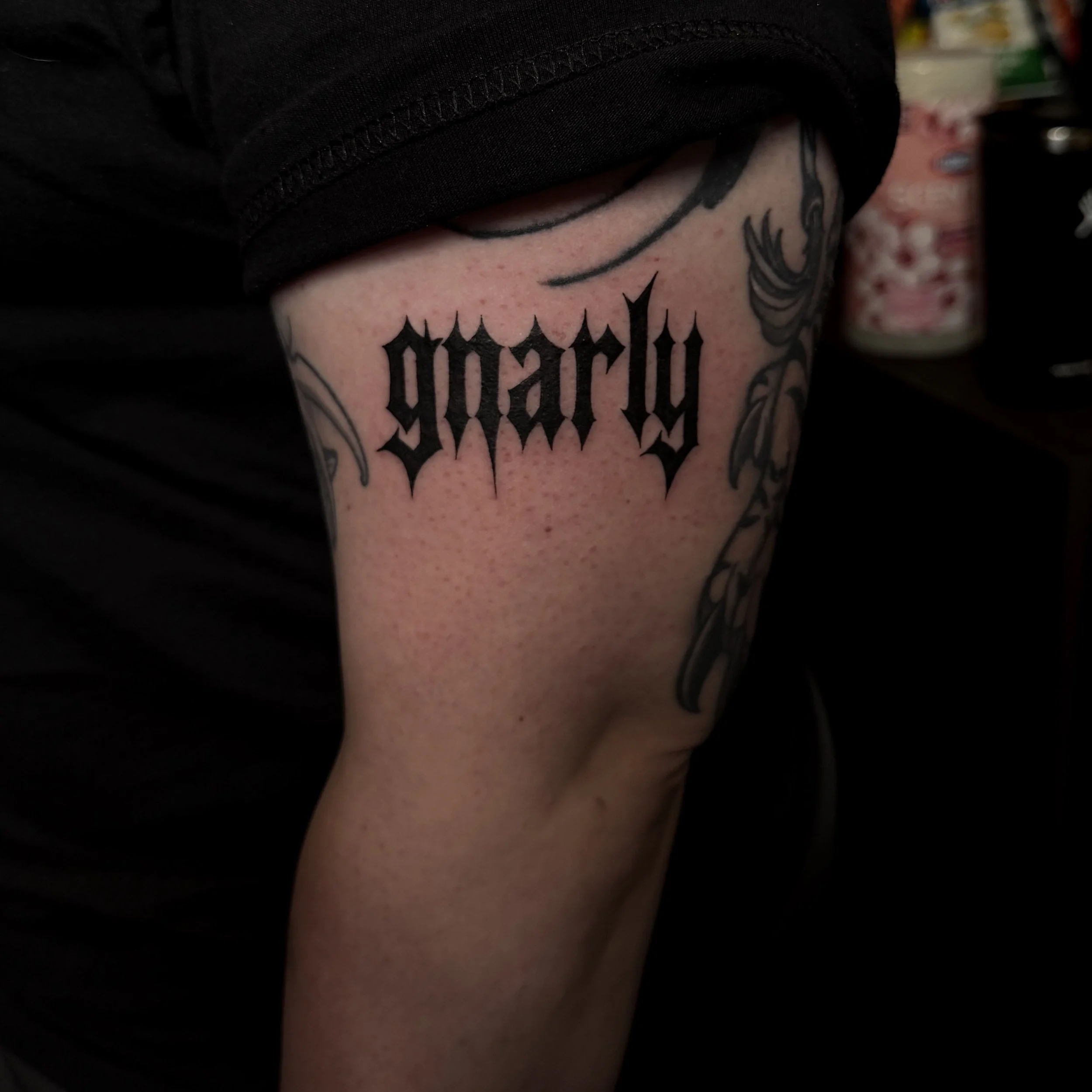 Some recent lettering I got to do!! Been having a lot of fun with lettering recently so I&rsquo;ll run some really nice deals on any lettering stuff you got! Hit the website, or text 772-218-1032 to book!! 

#tattoos #tattooartists #blackwork #letter