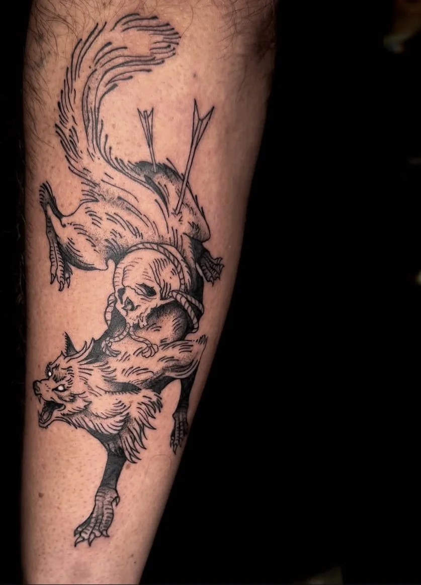 wolf tattoo, fox tattoo, skull tattoo, black and grey realism, realism tattoo, horror tattoo in Stuart, Sewall’s Point, Hutchinson Island, Jensen Beach, Palm City, Port St. Lucie, Fort pierce, treasure coast and surrounding South Florida areas