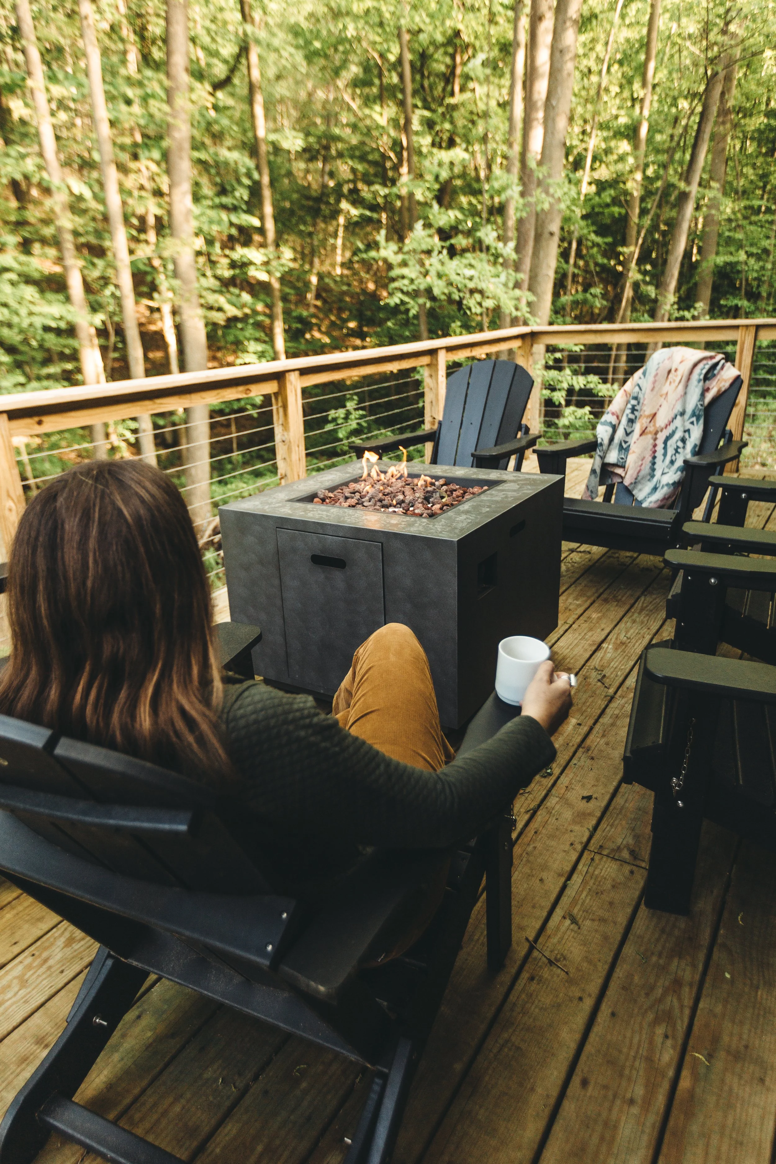 PRIVATE BACK DECK ~  Relax in nature on the newly renovated deck and soak in those delightful stream sounds