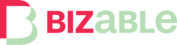 Bizable logo in mint and red