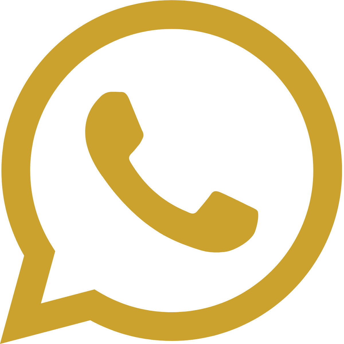 WhatsApp logo with a gold outline and black background