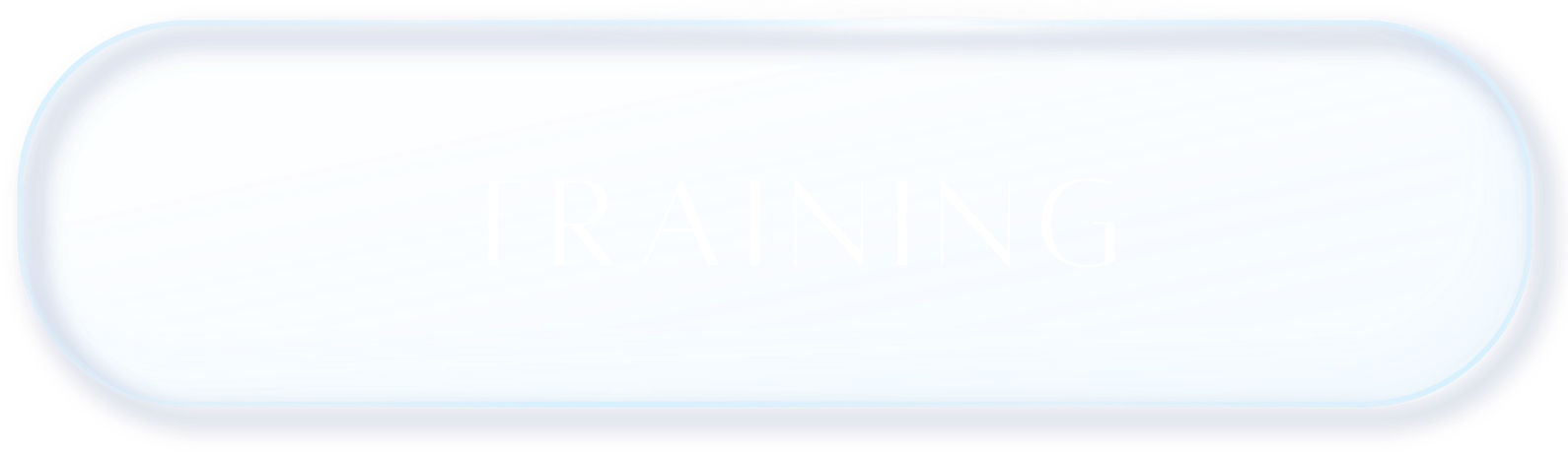 Un pulsante blu chiaro con la parola 'TRAINING' scritta al centro