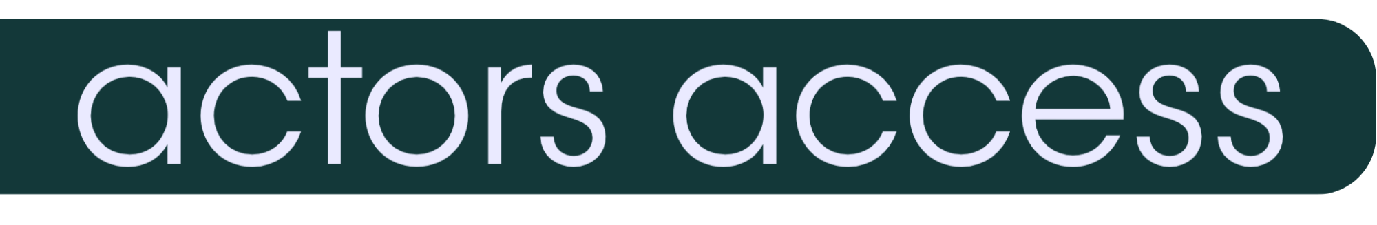 Testo 'actors access' scritto in caratteri grandi su sfondo verde scuro.