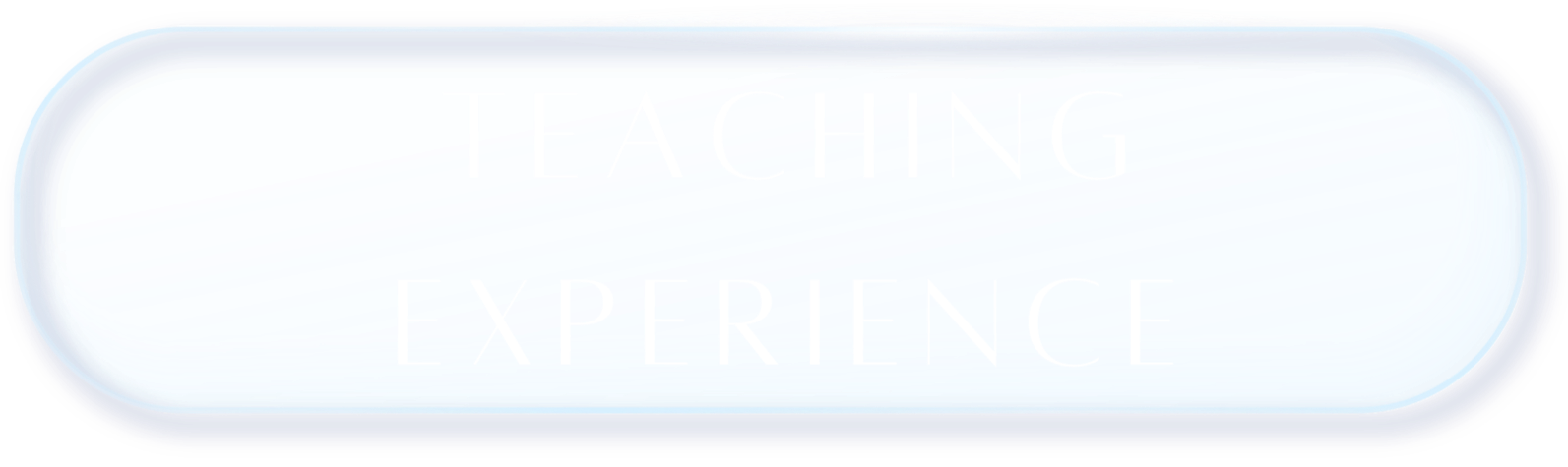 Un pulsante luminoso con la scritta 'Teaching Experience' in bianco su sfondo blu chiaro.