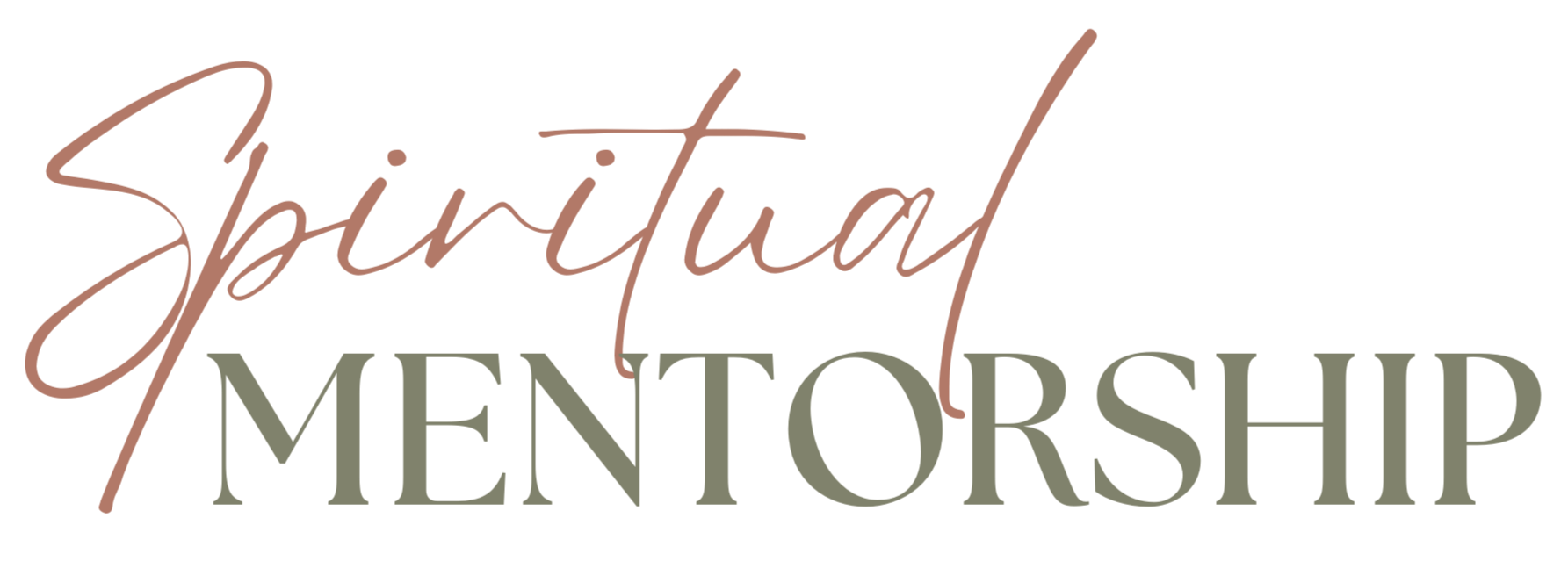 Stylized logo with the words "Spiritual Mentorship," featuring 'Spiritual' in cursive and 'MENTORSHIP' in uppercase block letters.