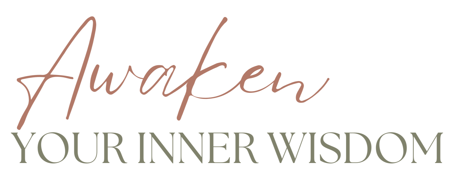 Text on the image reads 'Awaken Your Inner Wisdom' with artistic font styles and different colors.