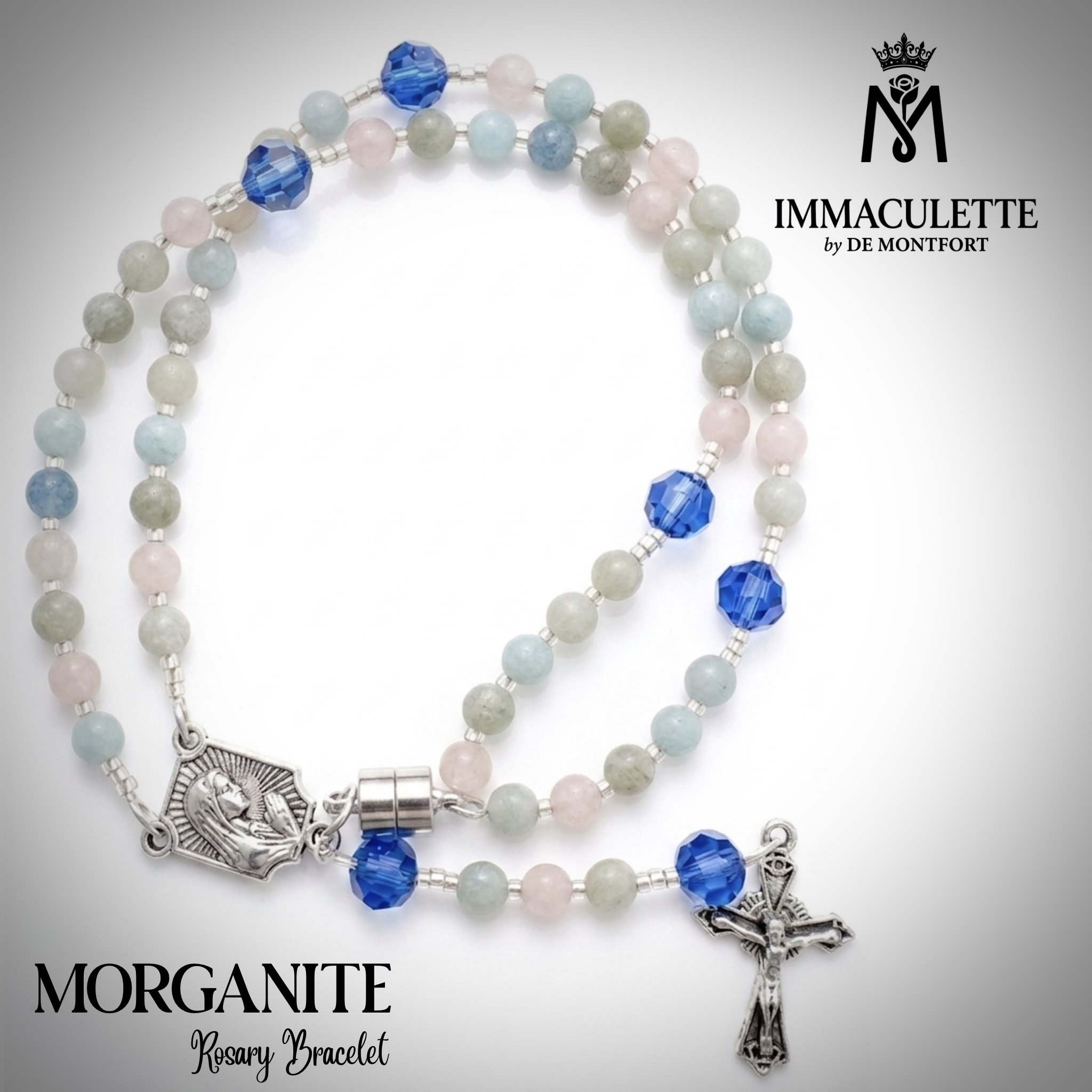 Morganite IMMACULETTE Rosary Bracelet