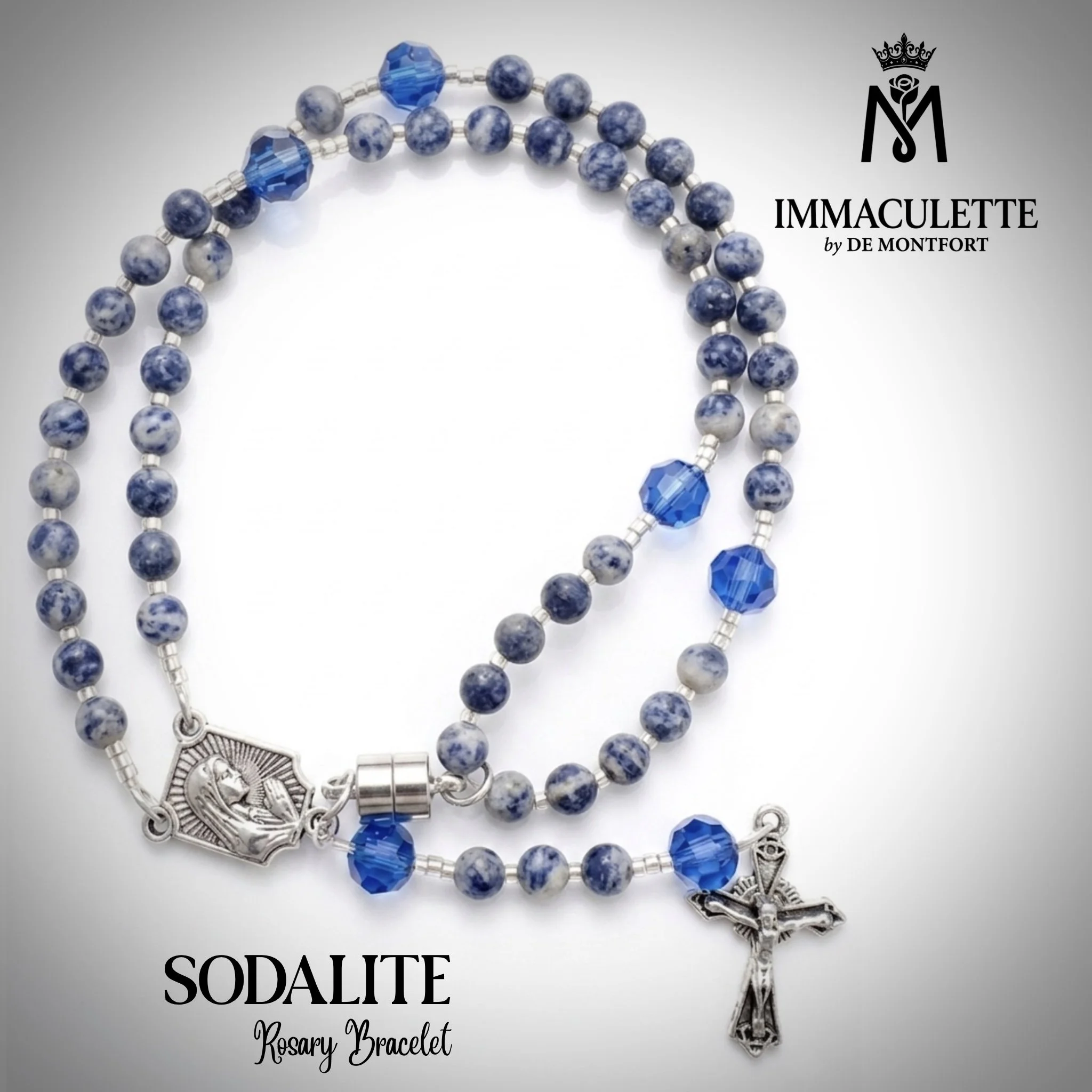Sodalite IMMACULETTE Rosary Bracelet